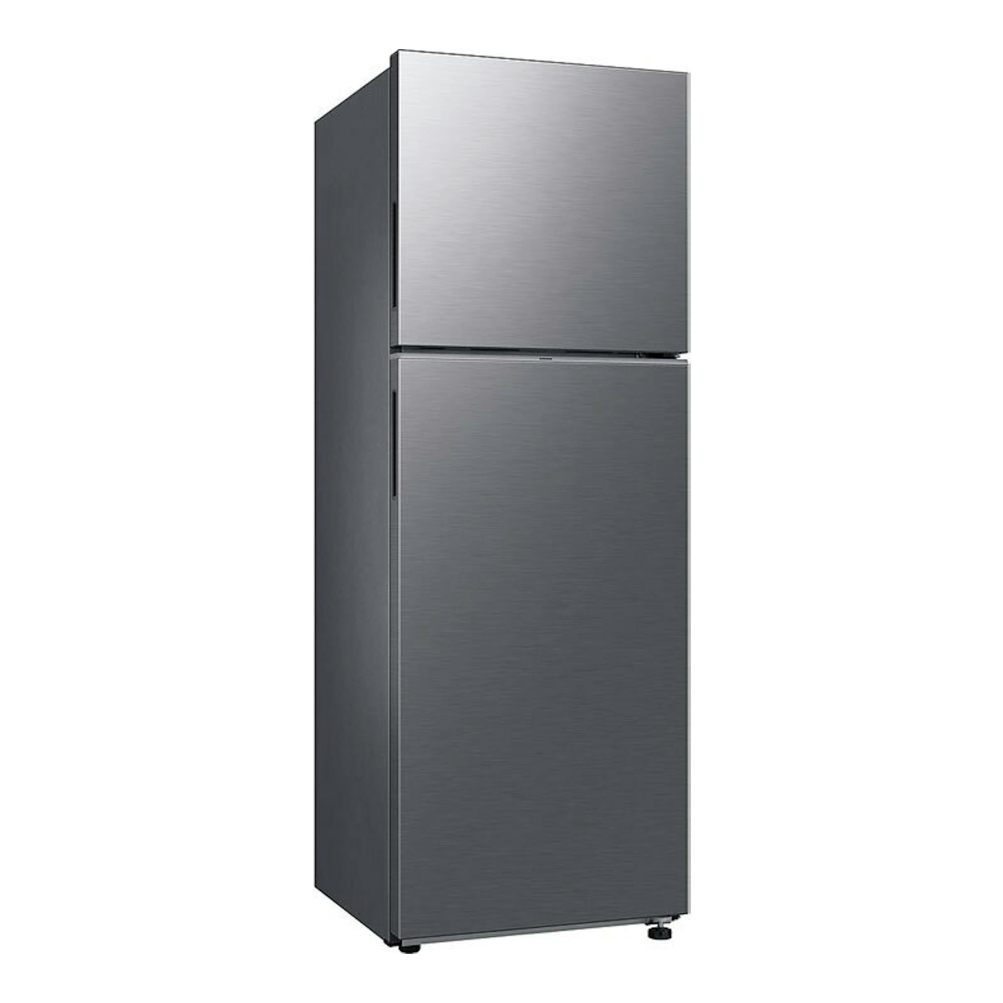 Frigorífico Samsung RT31CG5624S9ES inox de dos puertas, vista frontal en ángulo.