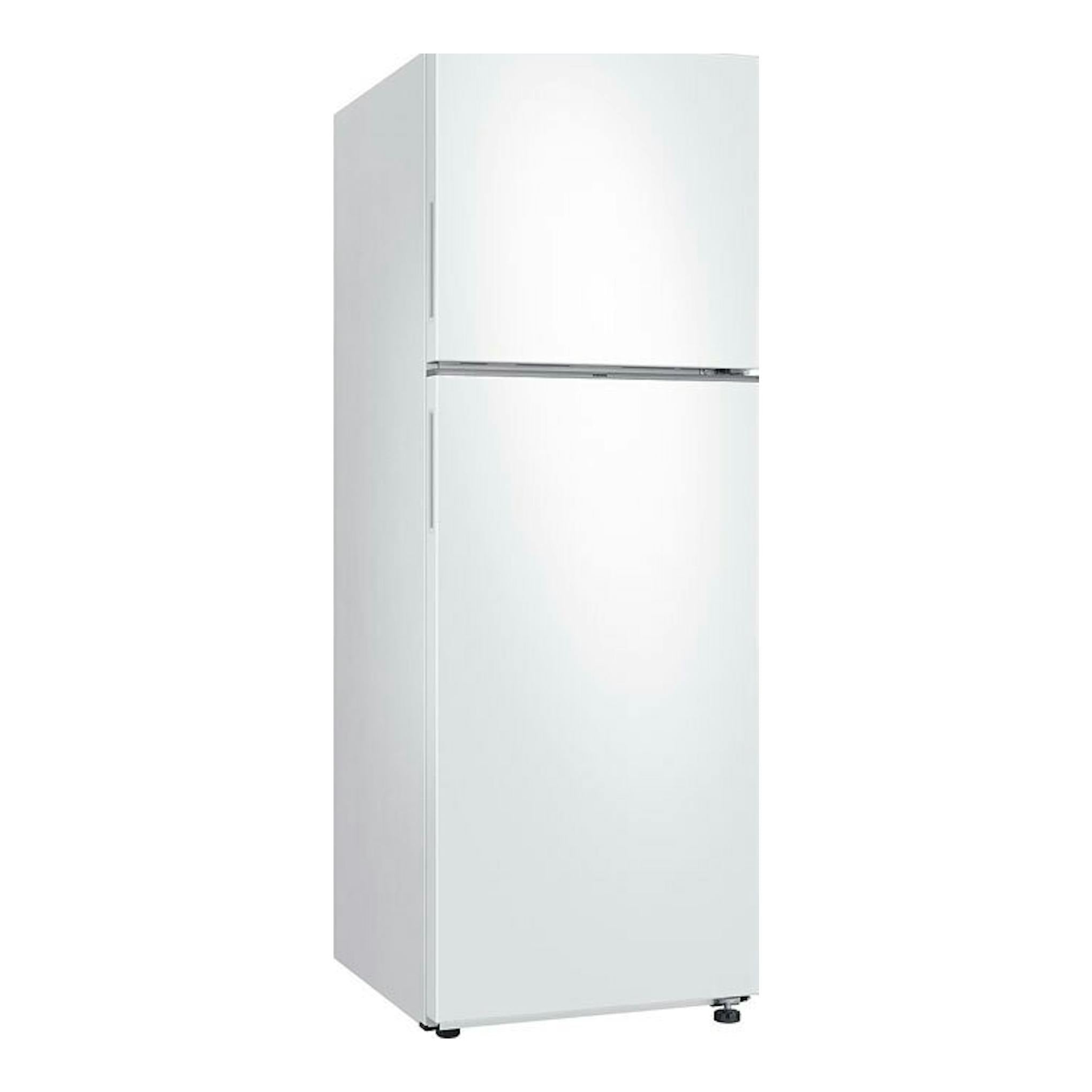 Frigorífico Samsung RT31CG5624WWES blanco, de dos puertas, vista frontal en ángulo.