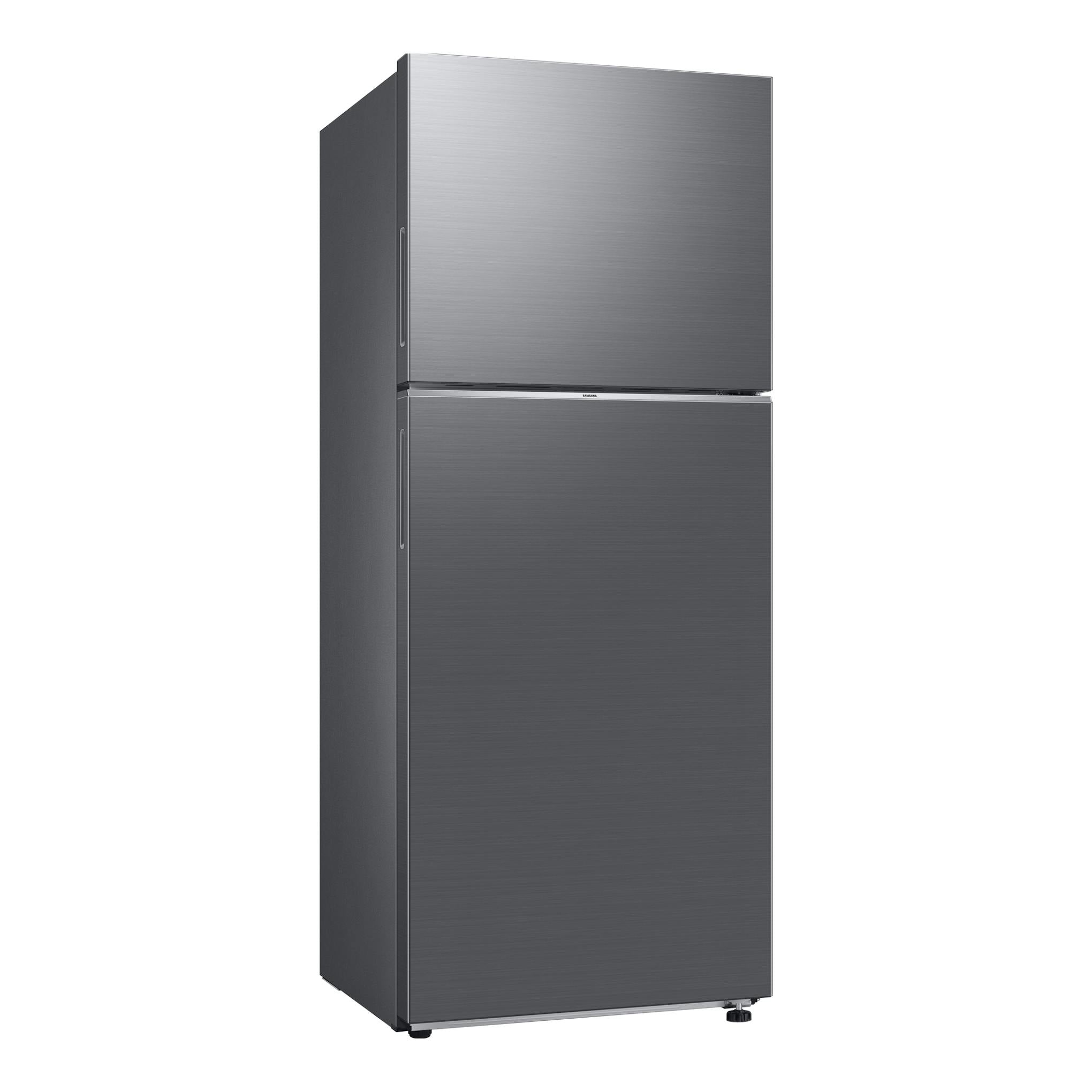 Frigorífico Samsung RT38CG6624S9ES de dos puertas, acabado inox, vista frontal ligeramente angulada.