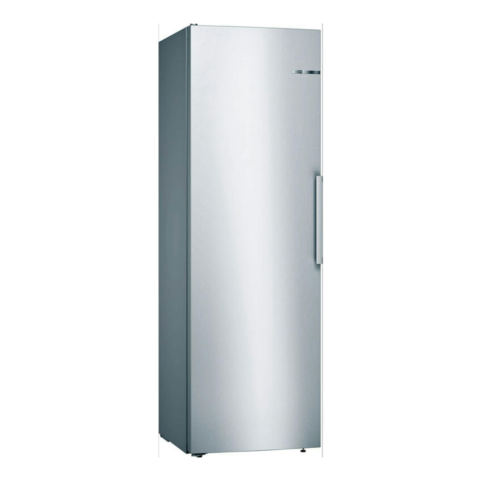 Frigorífico Bosch KSV36CIDP de una puerta, acabado acero inoxidable, vista frontal con ligero ángulo lateral.