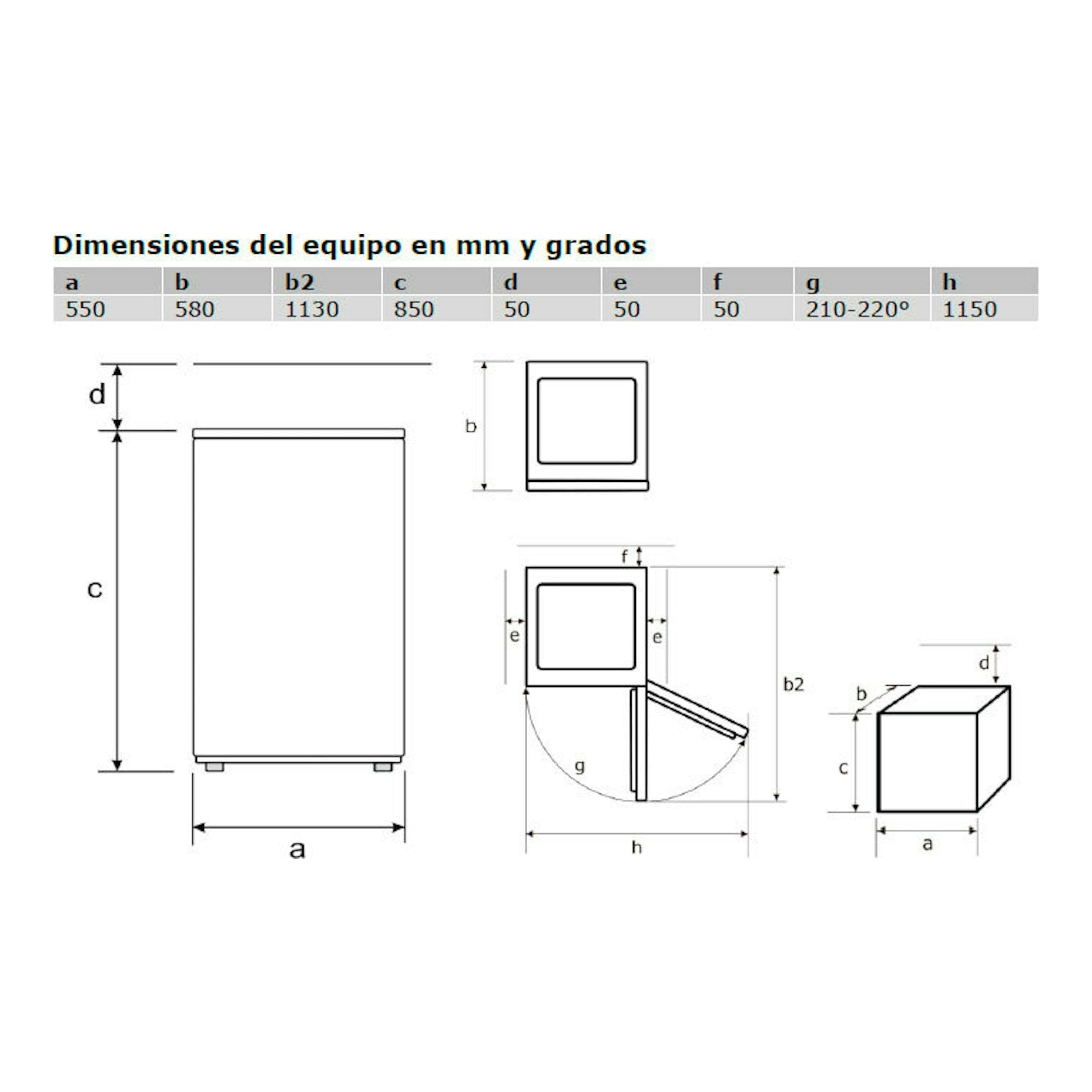 Esquema dimensional de frigorífico Exquisit KS 16-4-V-H 040E inox, vistas frontal, lateral y superior.