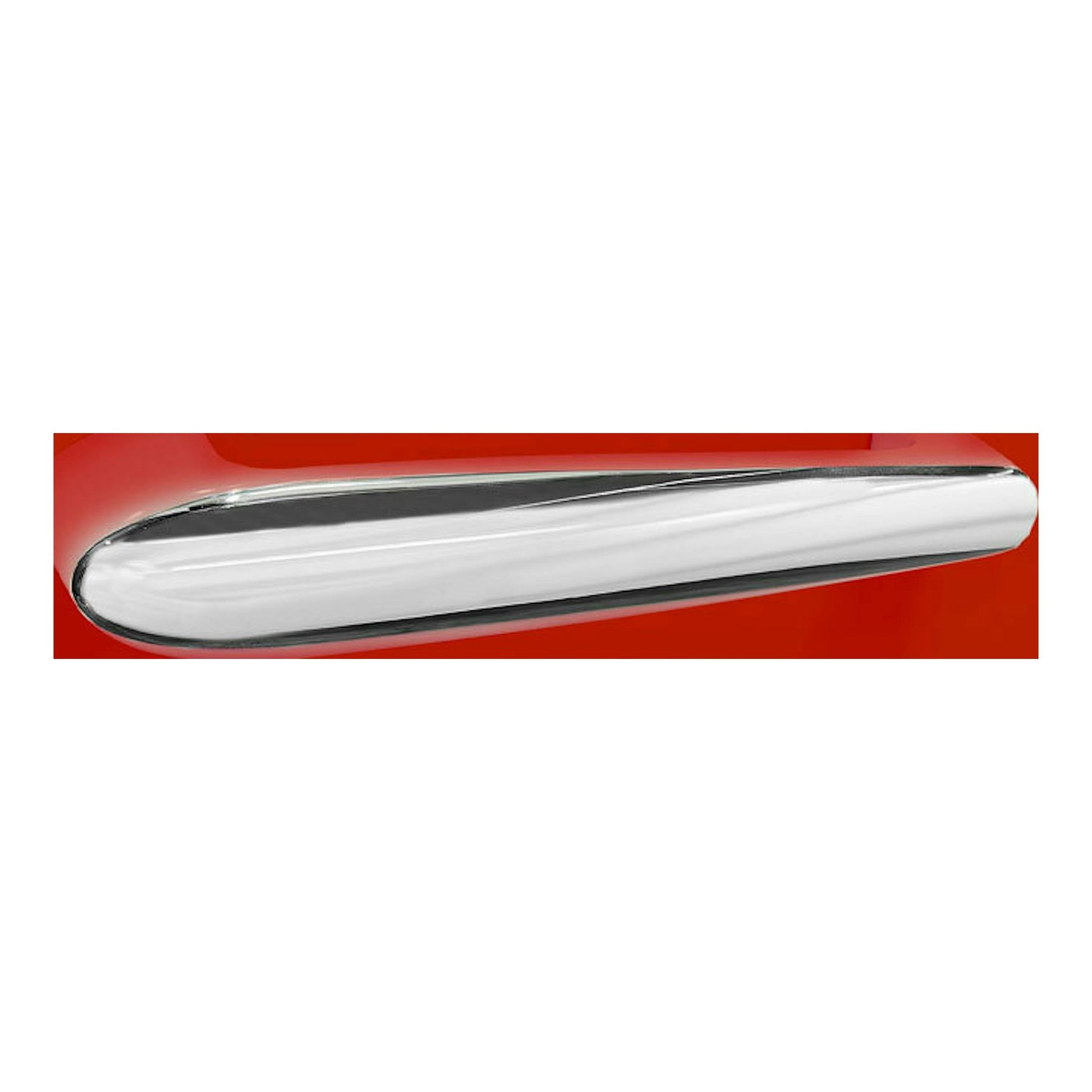 Frigorífico Exquisit RKS325-V-H-160E rojo, vista frontal parcial con tirador cromado.