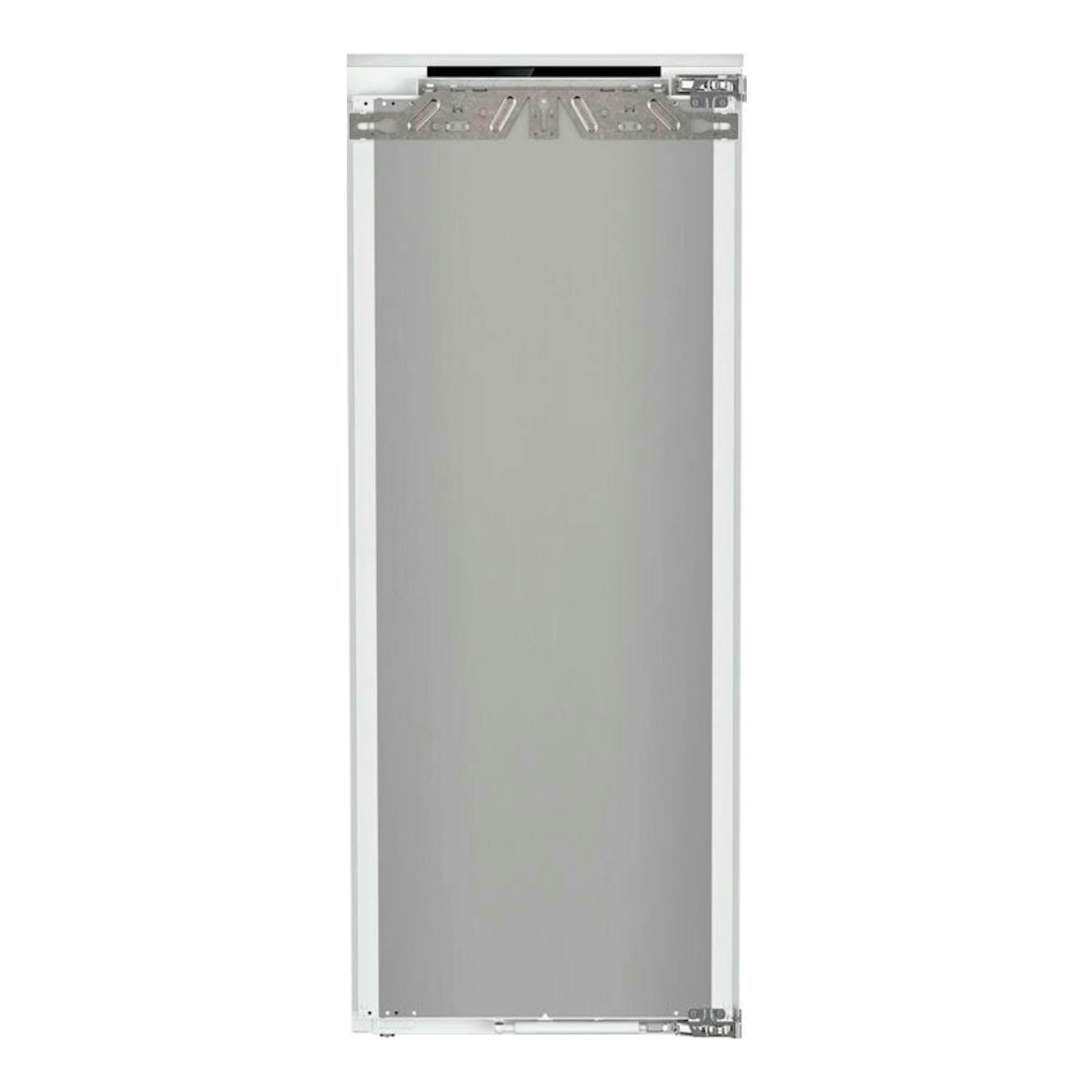Liebherr IRd 4521: frigorífico integrable de una puerta, vista frontal, panel gris con herrajes superiores.