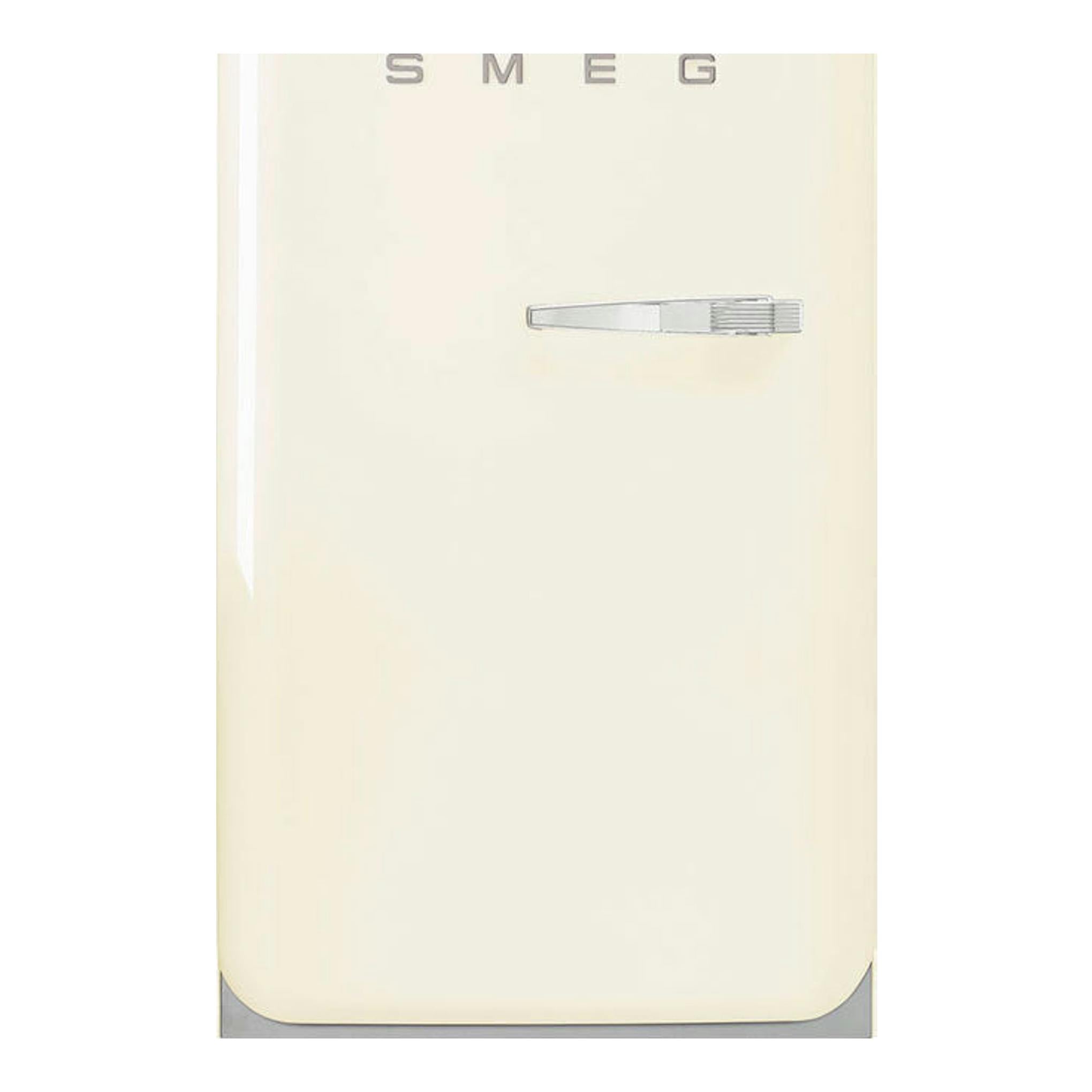 Frigorífico Smeg FAB10LCR5 crema, vista frontal, una puerta, estilo retro.