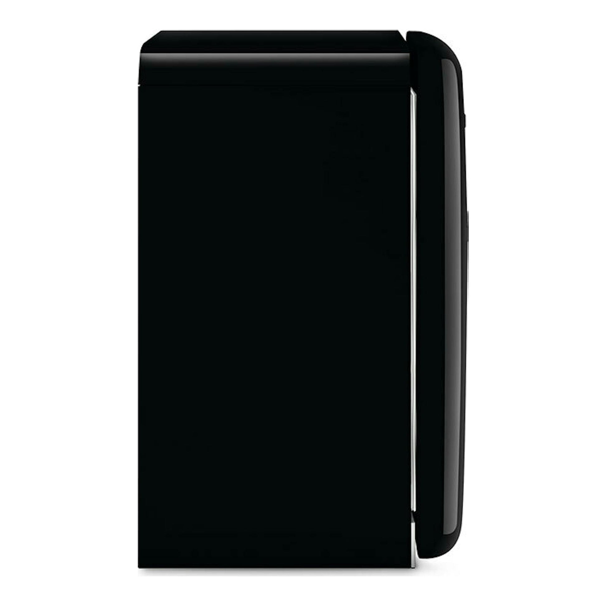 Frigorífico Smeg FAB10RBL6 negro, vista lateral derecha, diseño retro de una puerta.