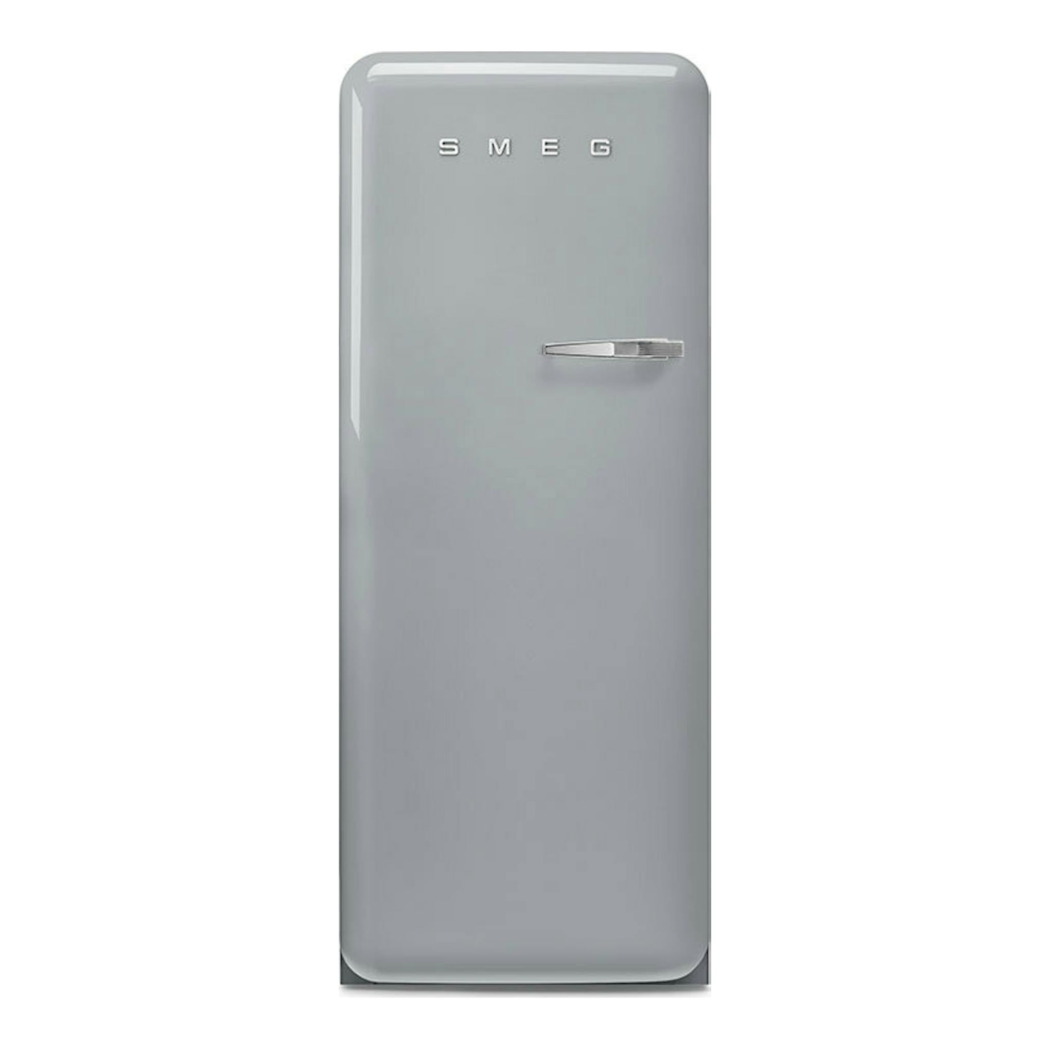 Frigorífico Smeg FAB28LSV6 plata, vista frontal de una puerta con tirador horizontal.