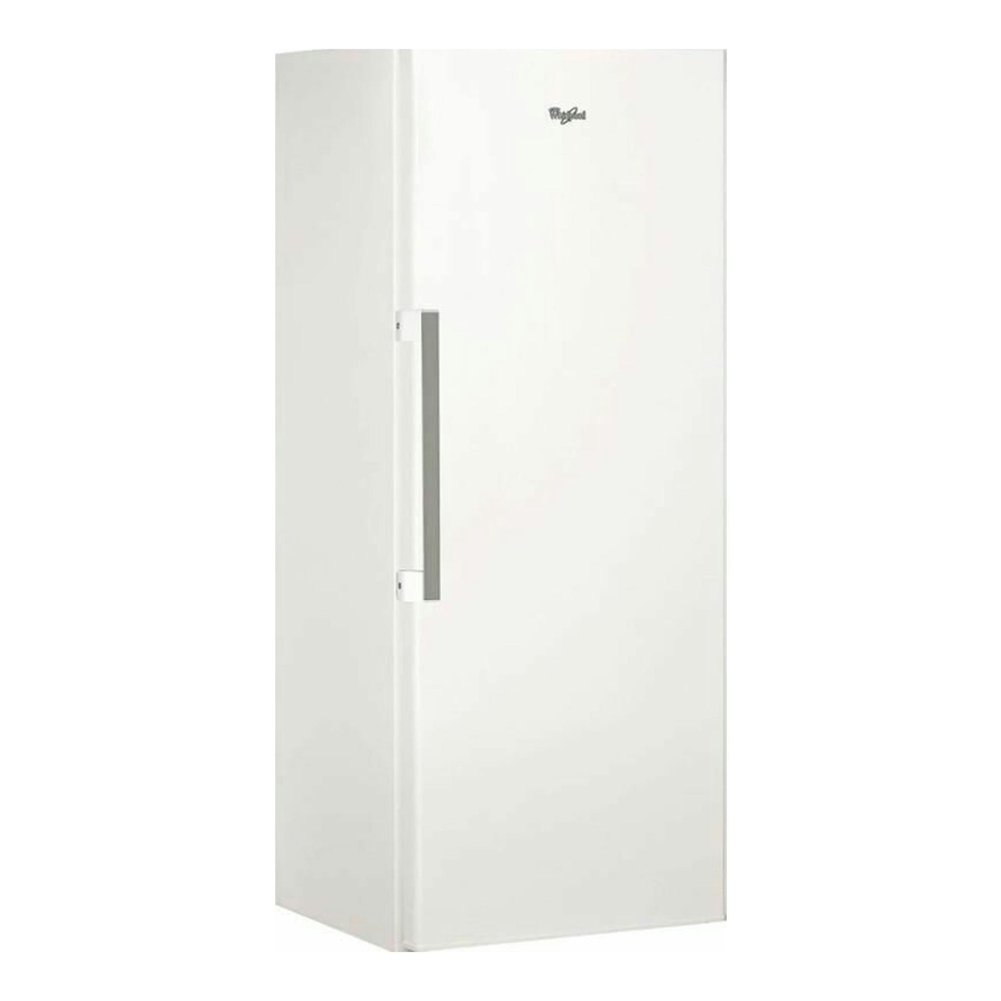 Frigorífico Whirlpool SW6A2QW2 blanco, vista frontal en tres cuartos, con una puerta y tirador lateral.