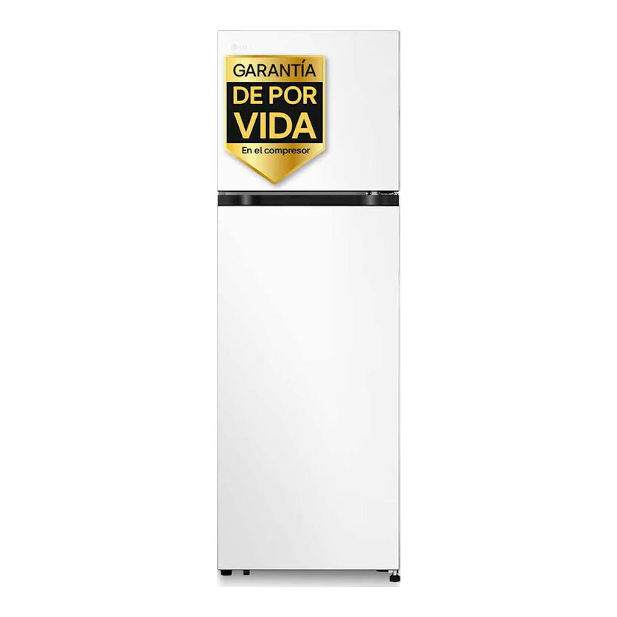 Frigorífico LG GTBV20SWZJD blanco de dos puertas, vista frontal.