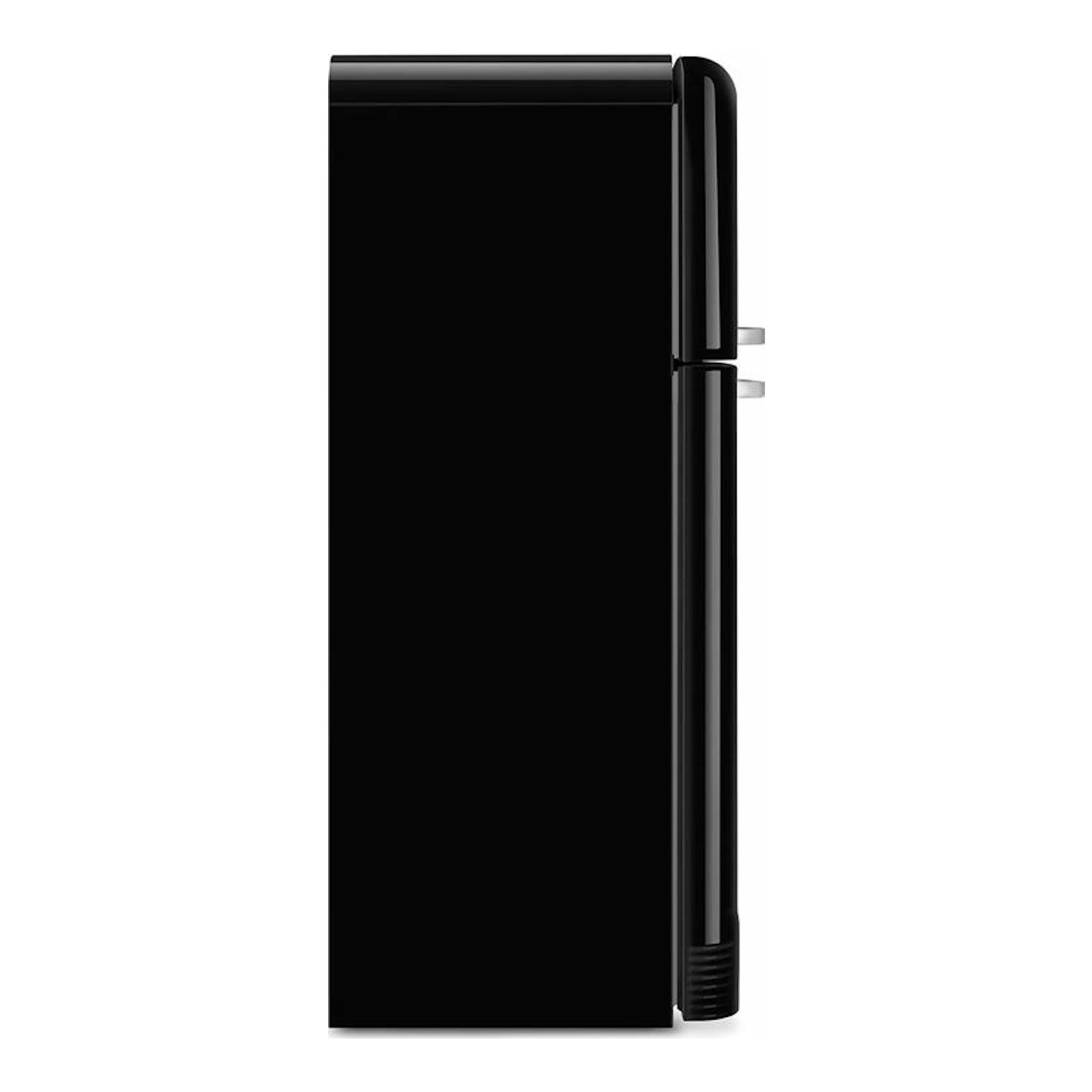 Frigorífico Smeg FAB50RBL5 negro, vista lateral, de dos puertas.