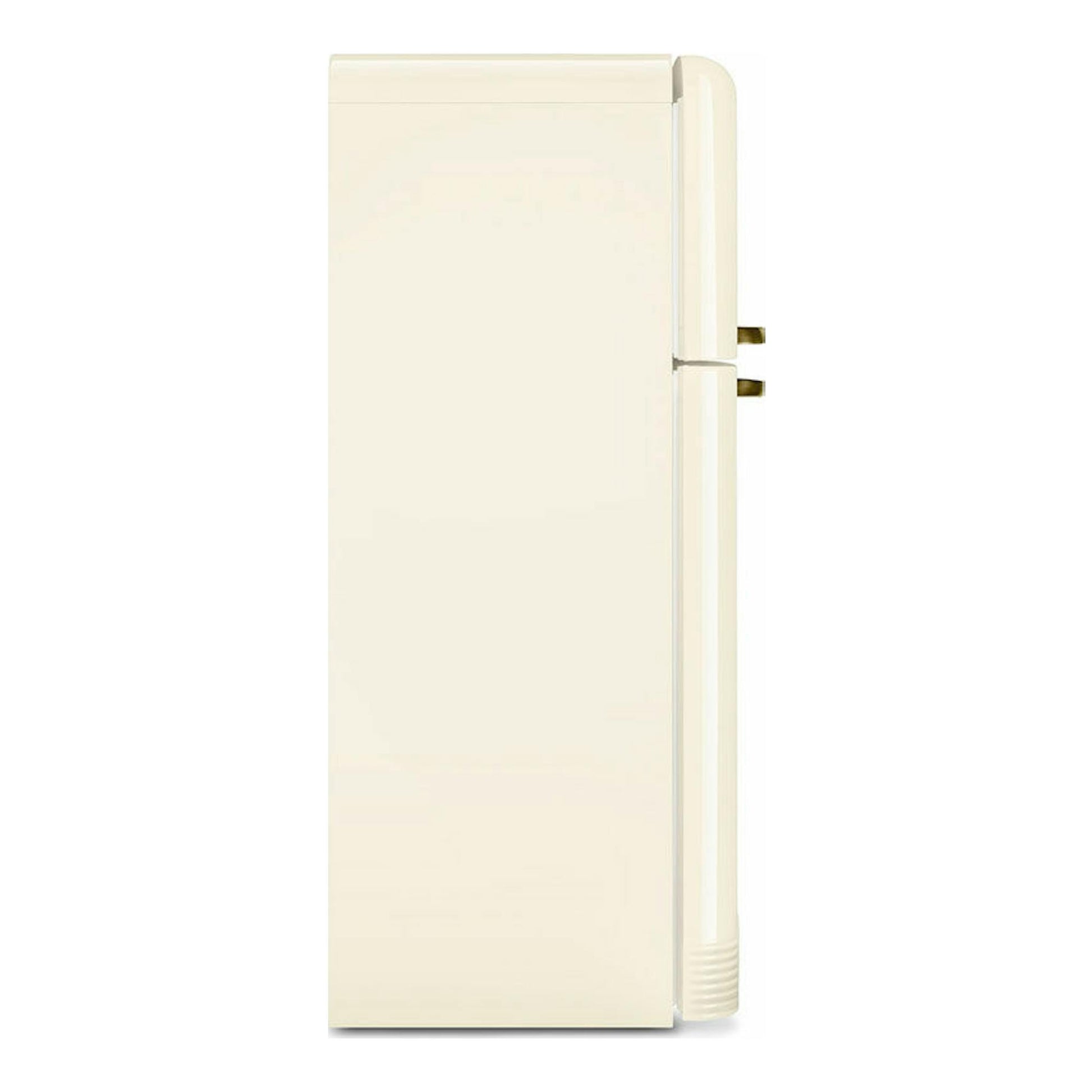 Frigorífico Smeg FAB50RCRB5 crema, vista frontal con ligero ángulo lateral derecho.