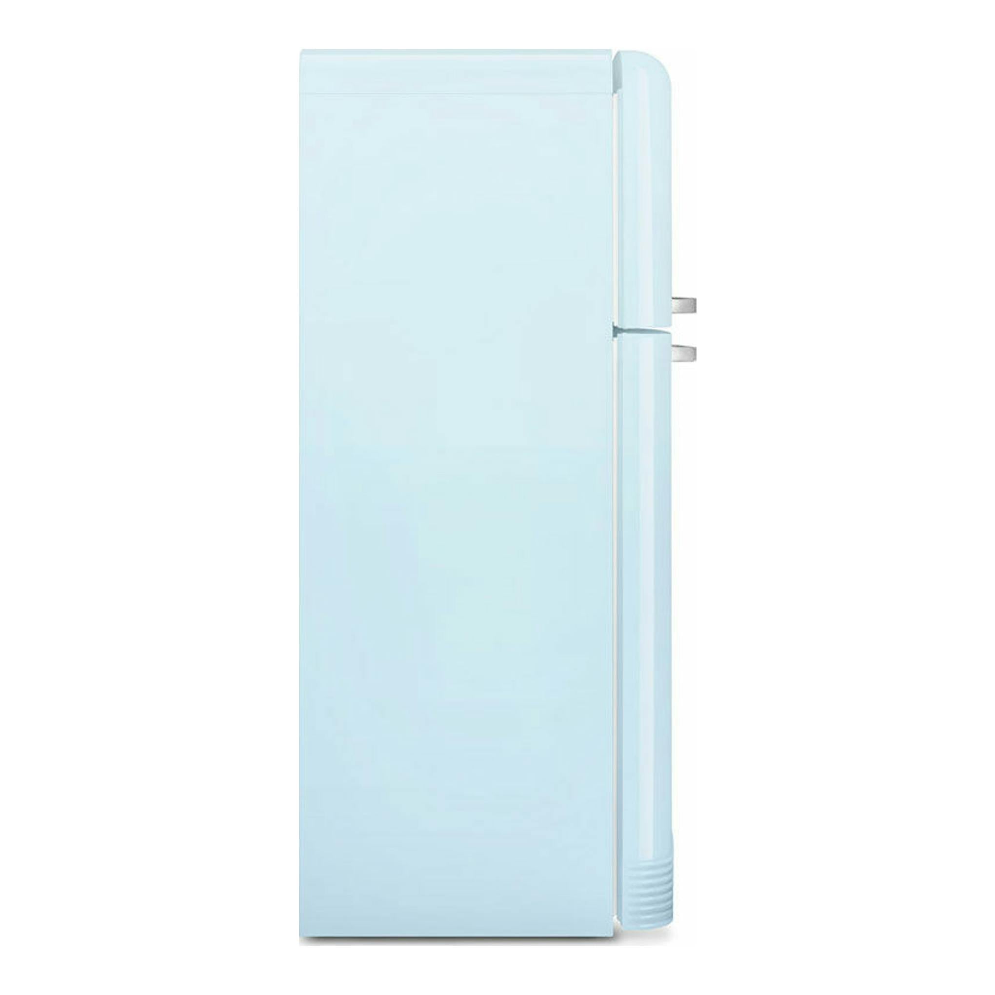 Frigorífico Smeg FAB50RPB5 azul claro, vista frontal de dos puertas.
