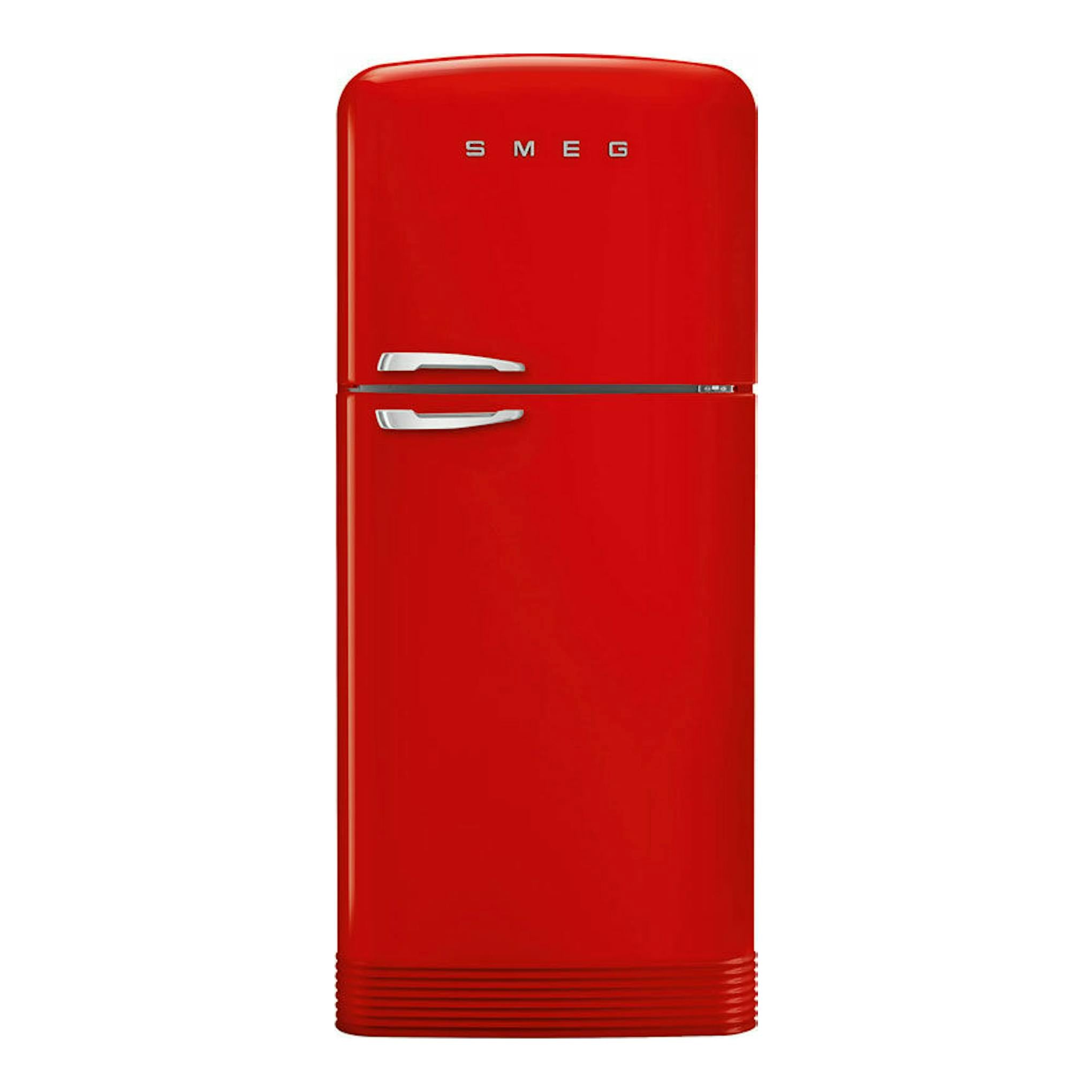 Frigorífico Smeg FAB50RRD5 rojo de dos puertas, vista frontal.