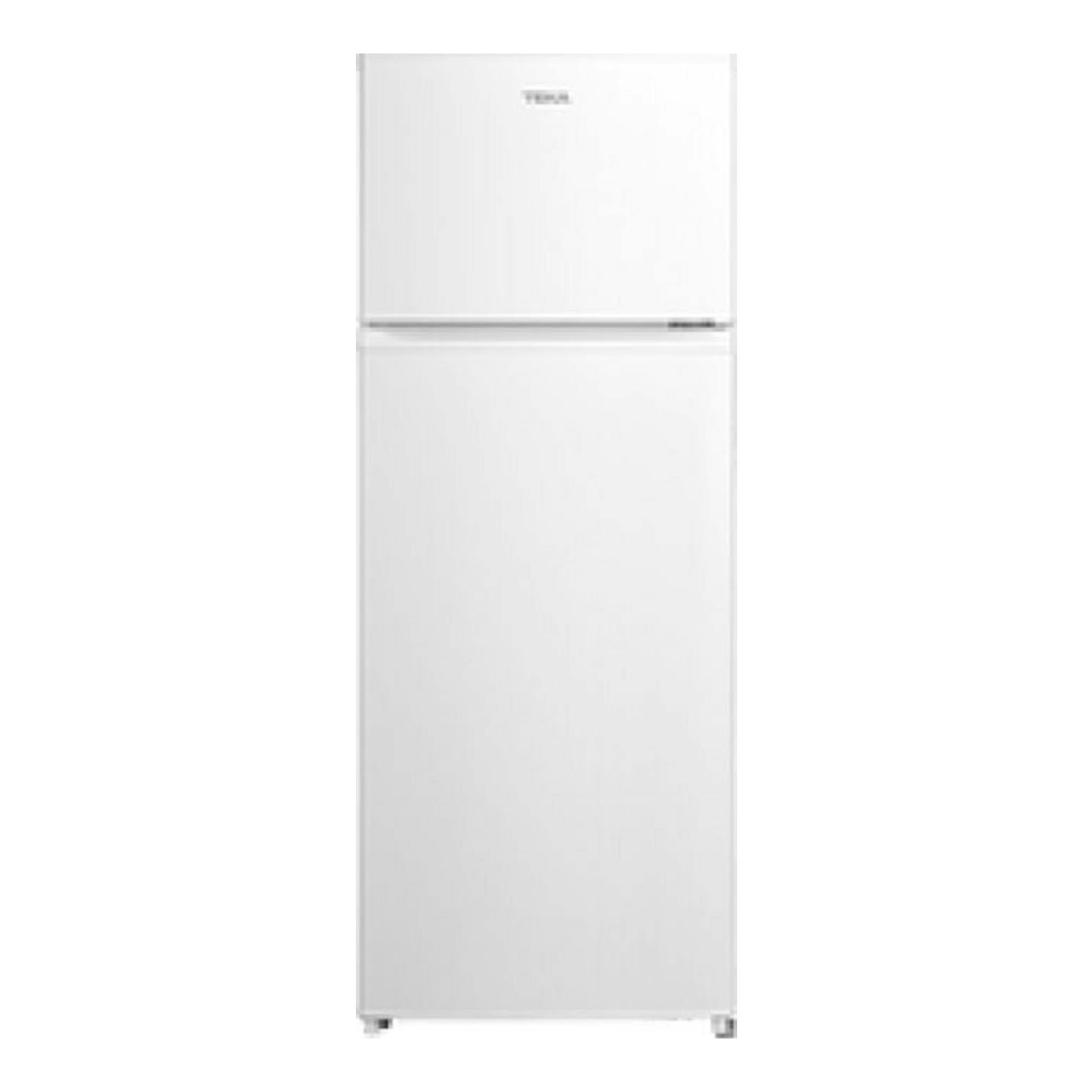 Frigorífico Teka RTF2510 blanco, vista frontal, de dos puertas.