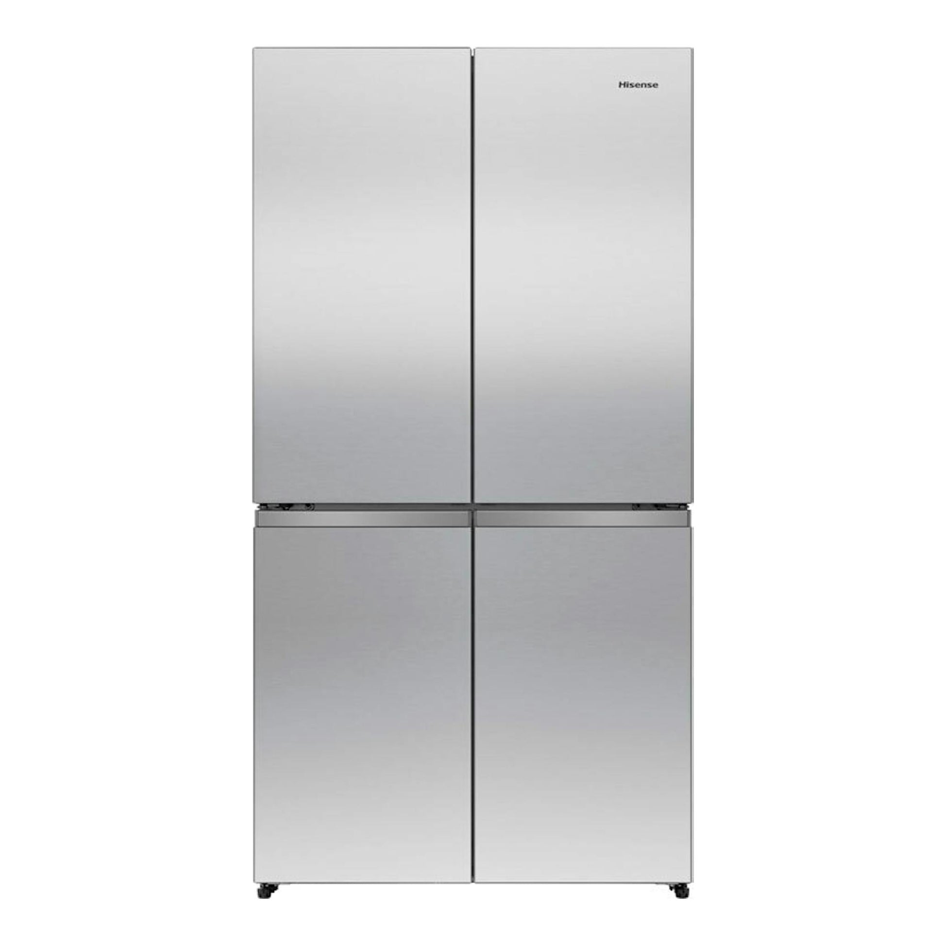 Frigorífico americano Hisense RQ5P640SSSD inox, vista frontal, cuatro puertas.