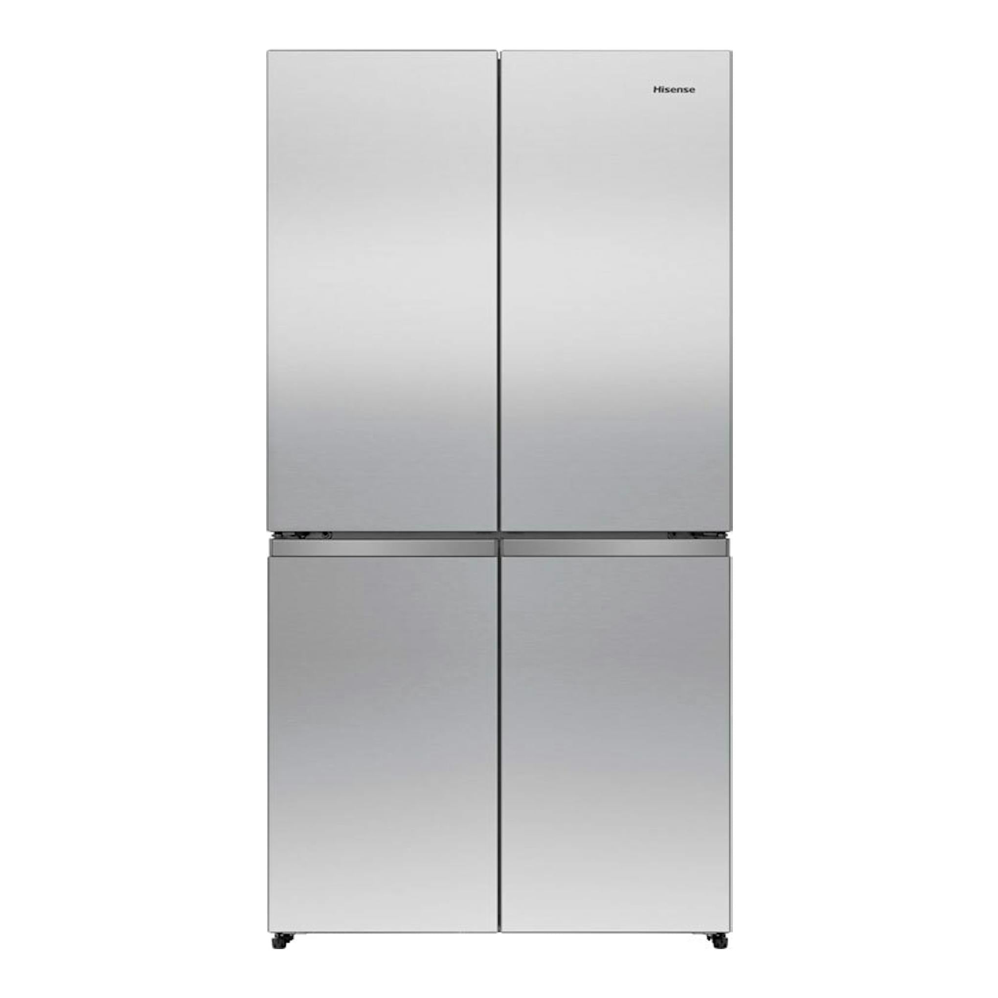 Frigorífico americano Hisense RQ5P640SSSD inox, vista frontal, cuatro puertas.