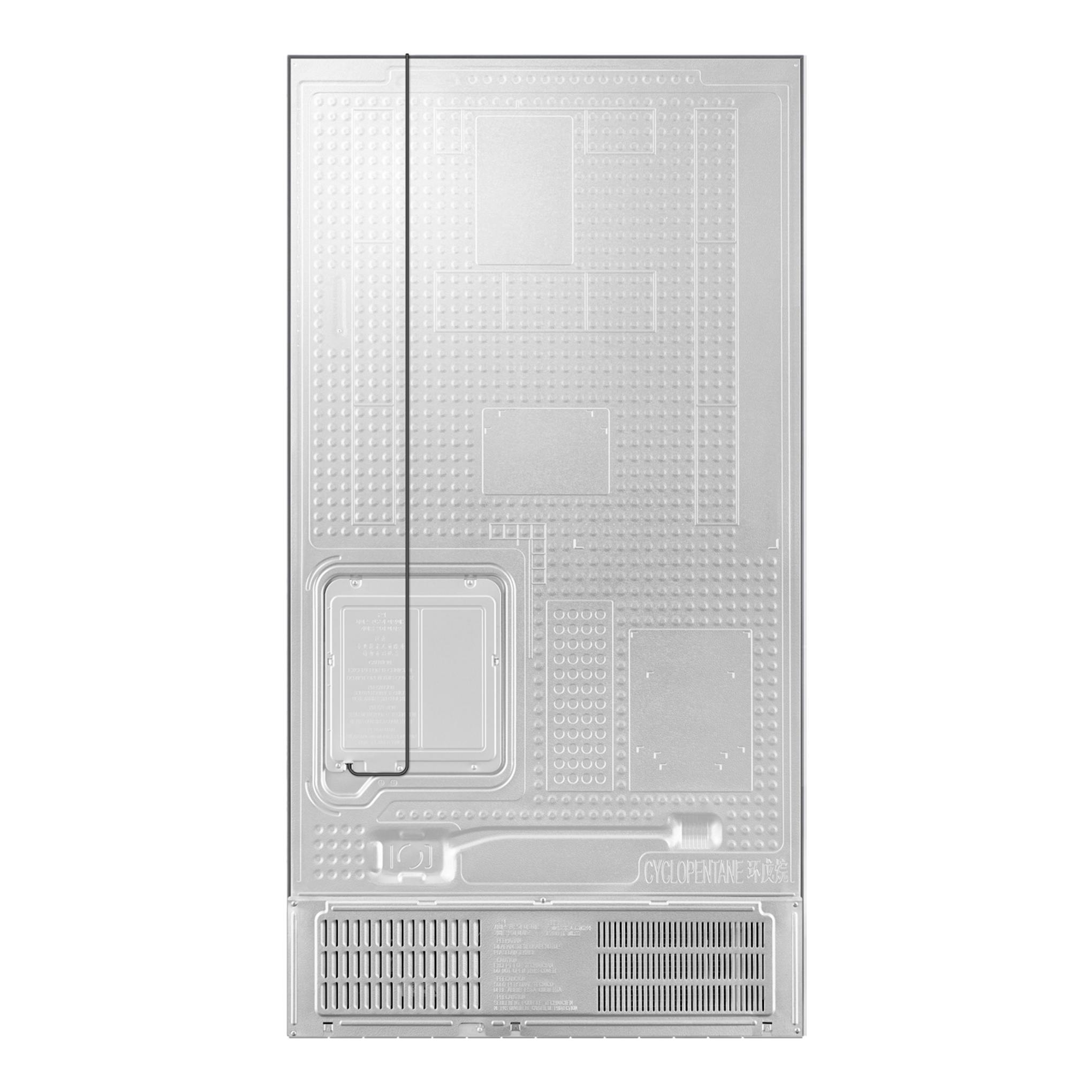 Parte trasera de frigorífico americano Samsung RS57DG400EM9EF, color plata, vista posterior.