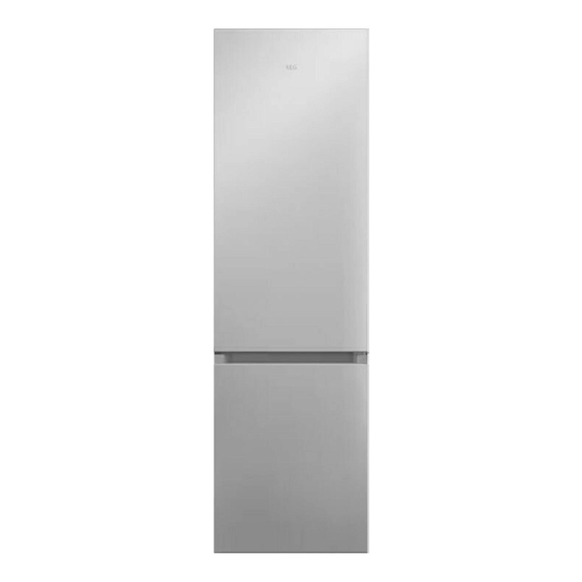 Frigorífico combi AEG ORC6N361DS inox, vista frontal, dos puertas con congelador inferior.