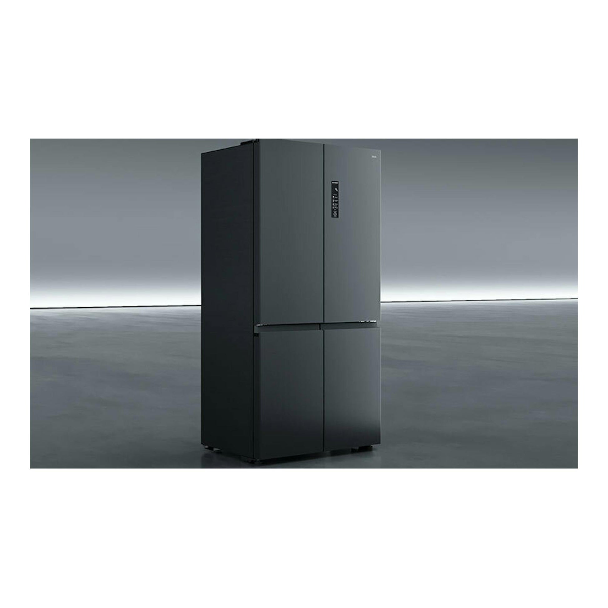 Frigorífico combi americano Teka RMF77960INOX en acero inox, vista frontal en color gris oscuro.