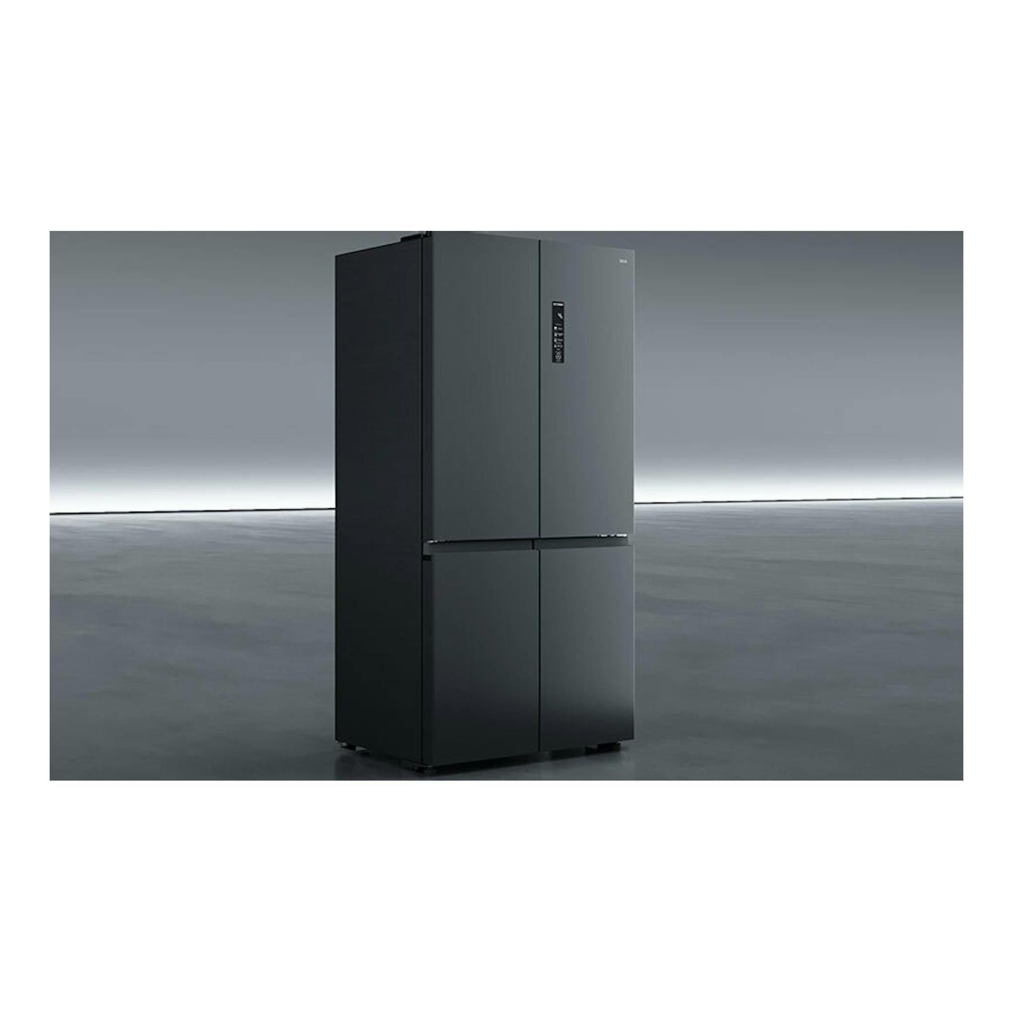 Frigorífico combi americano Teka RMF77960INOX en acero inox, vista frontal en color gris oscuro.