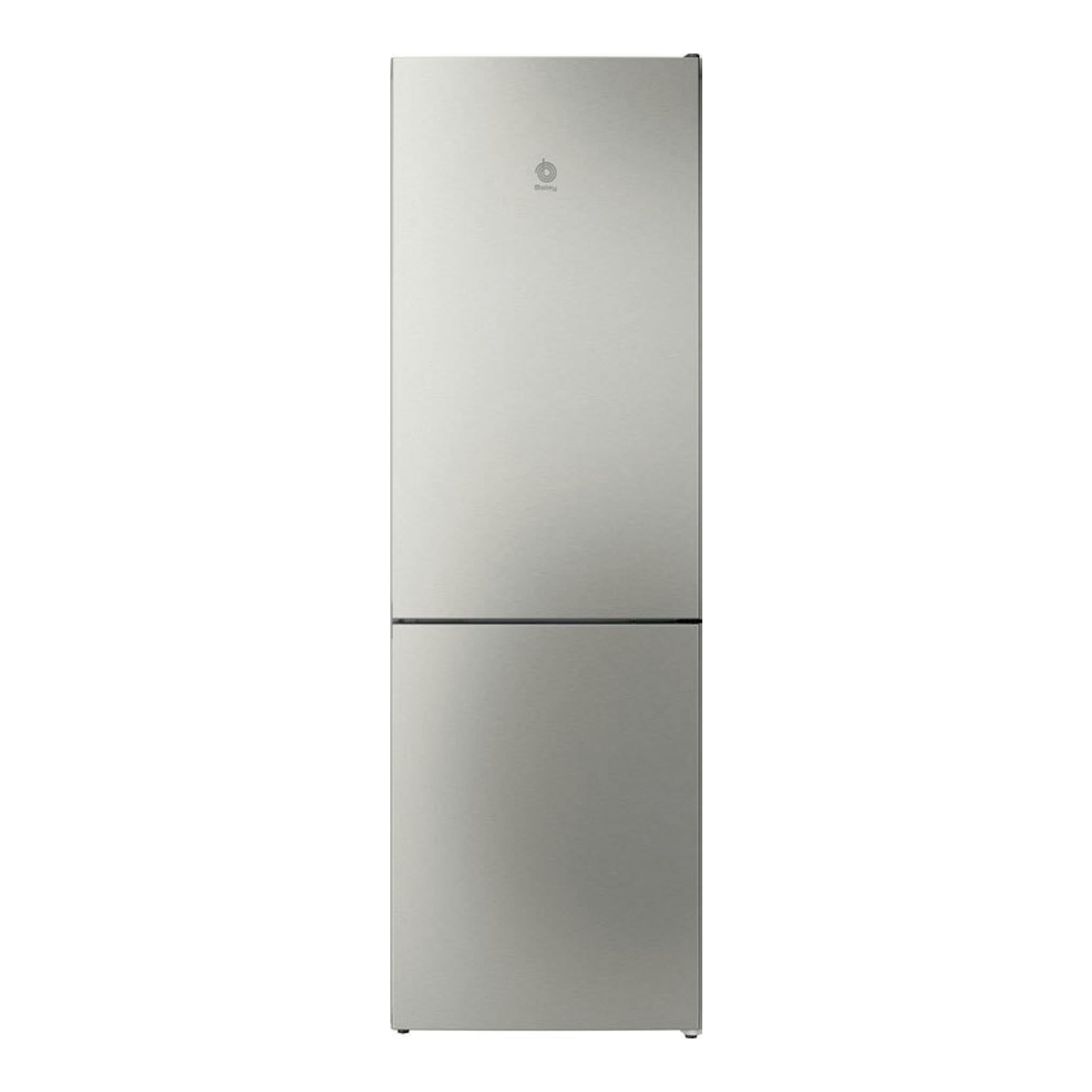 Frigorífico combi Balay 3KFC653XI inox, vista frontal, acabado en acero inoxidable.