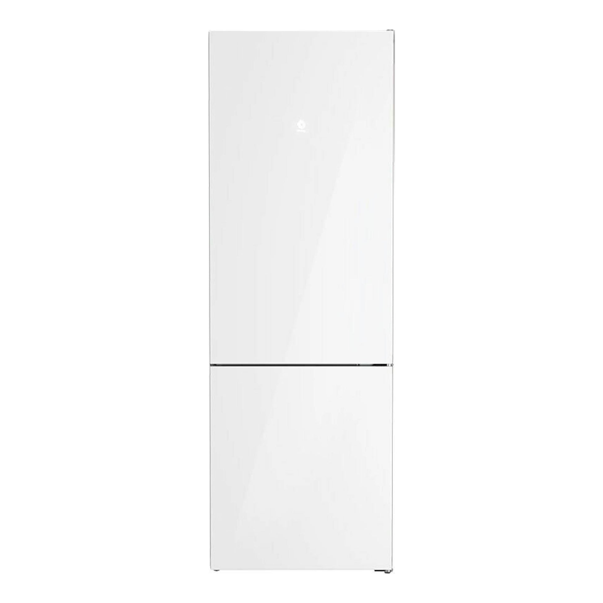 Frigorífico combi Balay 3KFC879BI blanco, vista frontal, con dos puertas.
