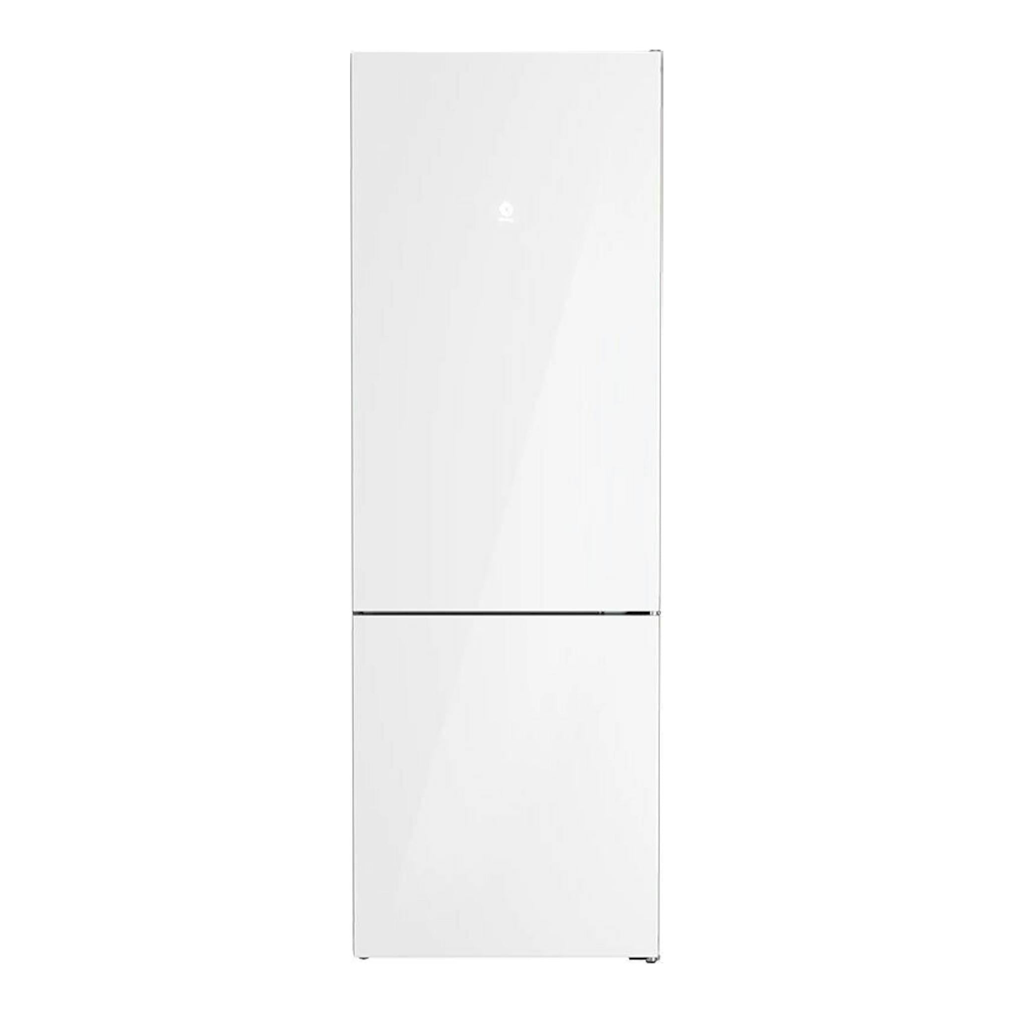 Frigorífico combi Balay 3KFC879BI blanco, vista frontal, con dos puertas.