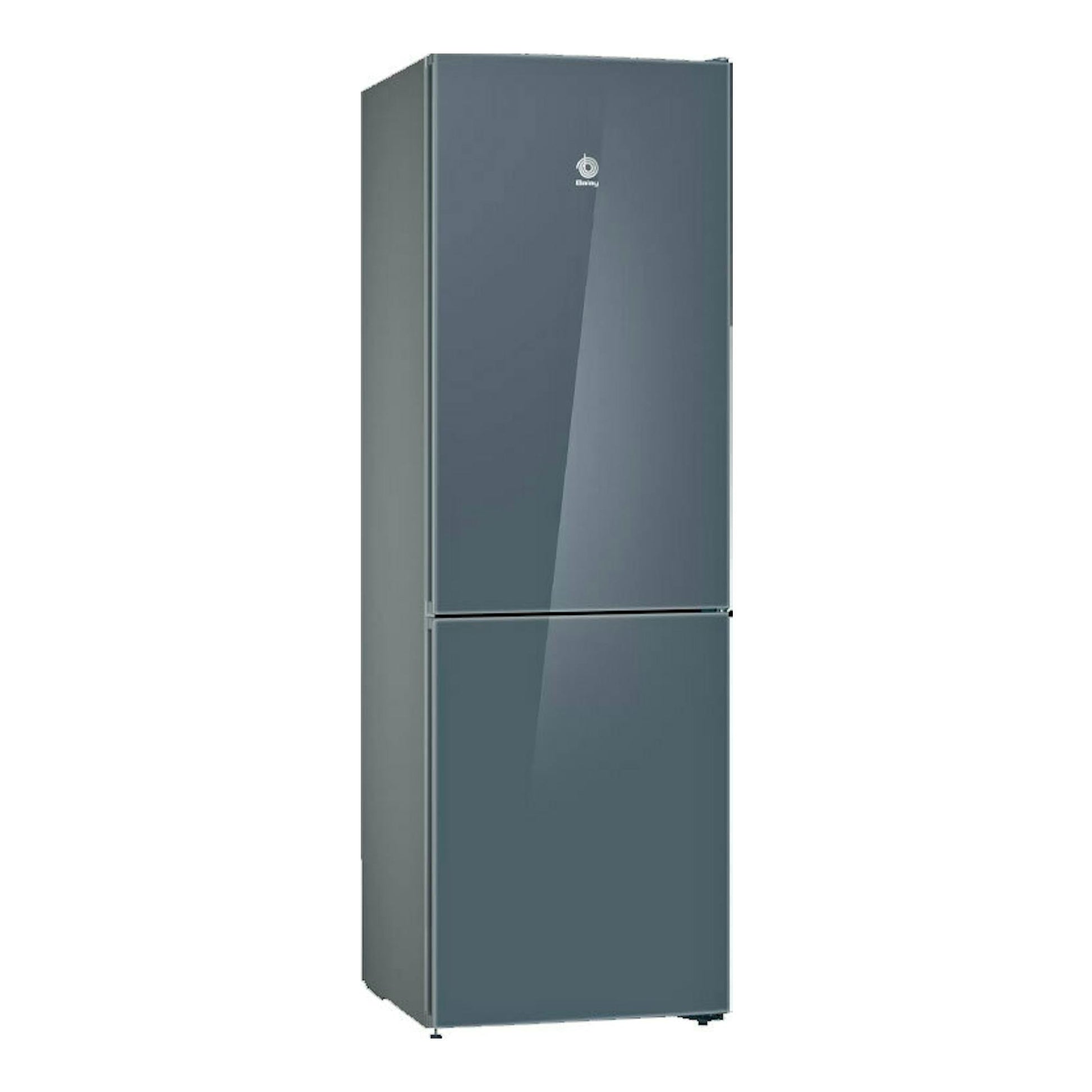 Frigorífico combi Balay 3KFD565AI gris, vista frontal, dos puertas, acabado brillante.