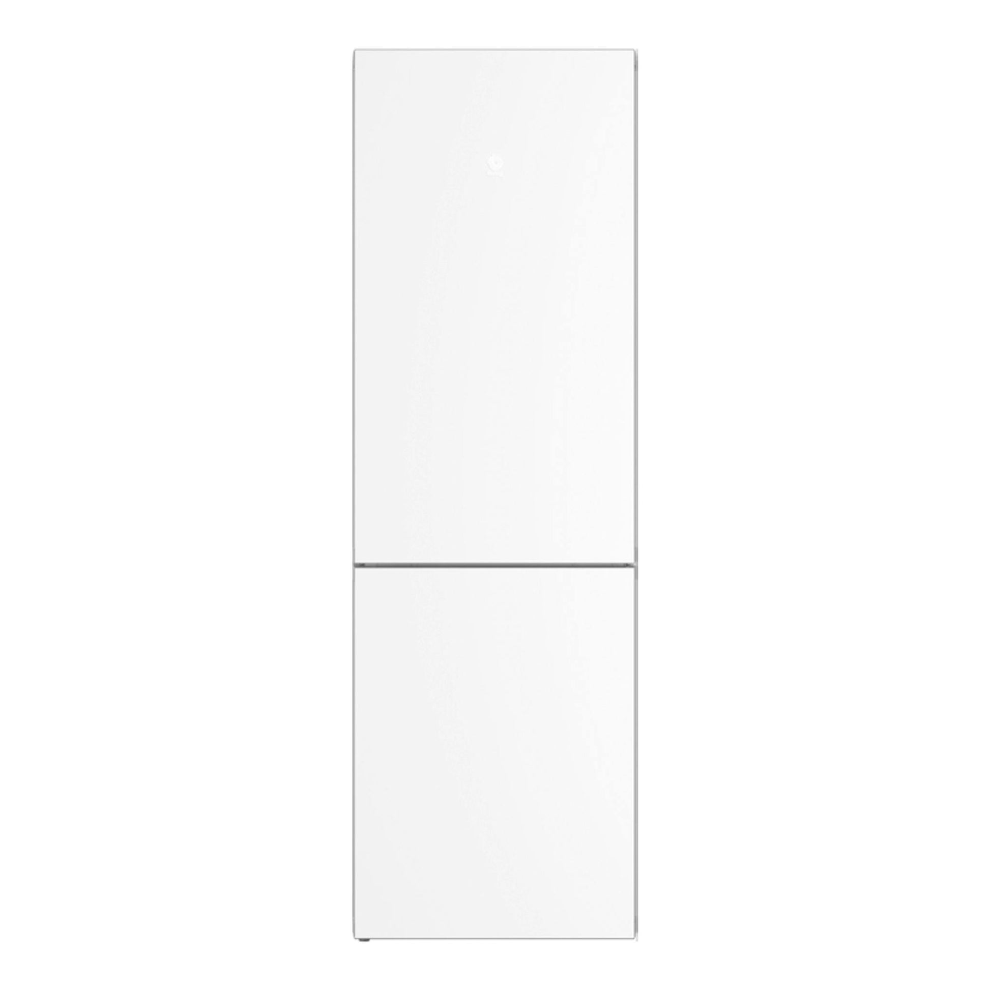 Frigorífico combi Balay 3KFD655BI blanco, vista frontal, con dos puertas y acabado liso.