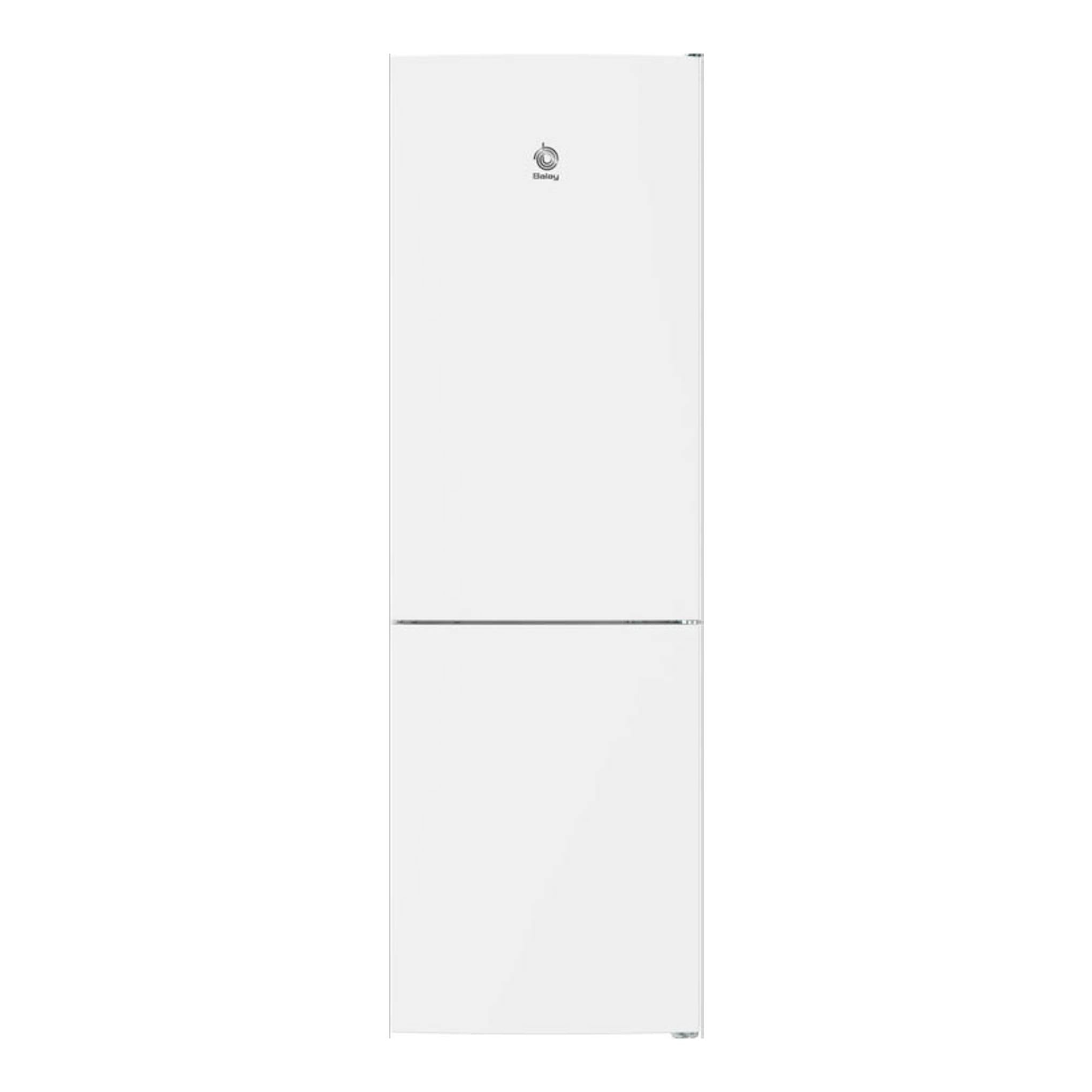 Frigorífico combi Balay 3KFE553WI blanco, vista frontal de dos puertas.