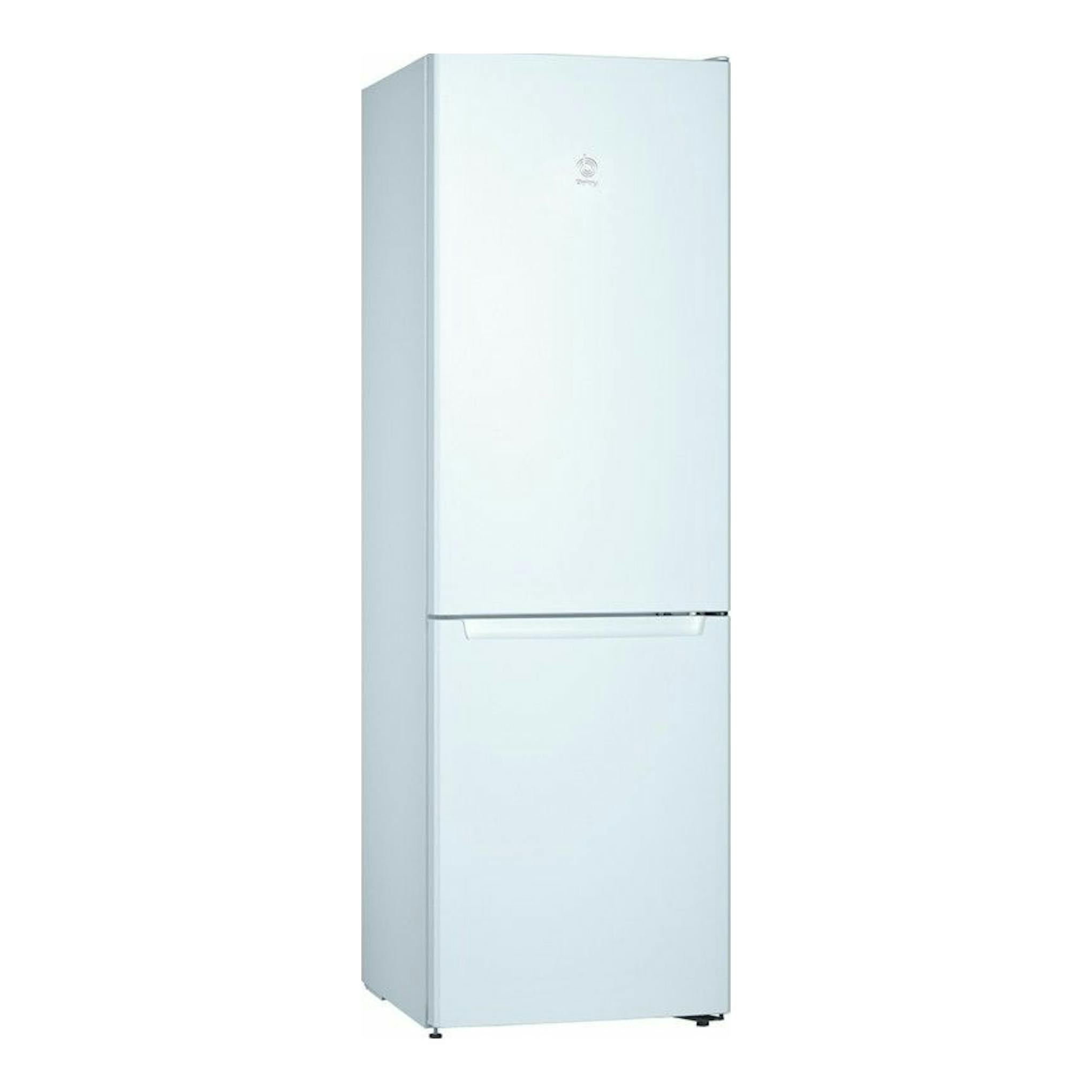 Frigorífico combi Balay 3KFE561WI blanco, vista frontal ligeramente angulada.