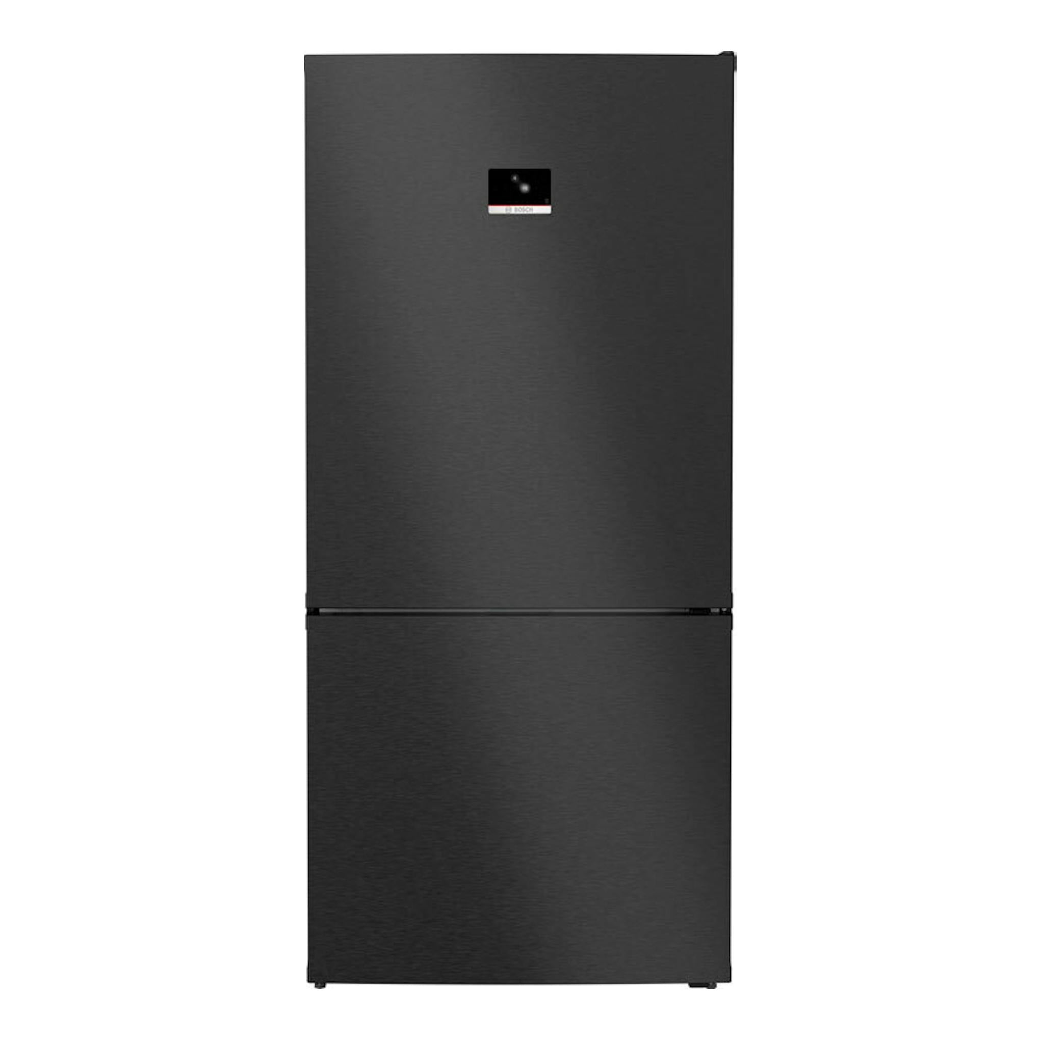 Frigorífico combi Bosch KGP86AXB0N en acero negro, vista frontal.