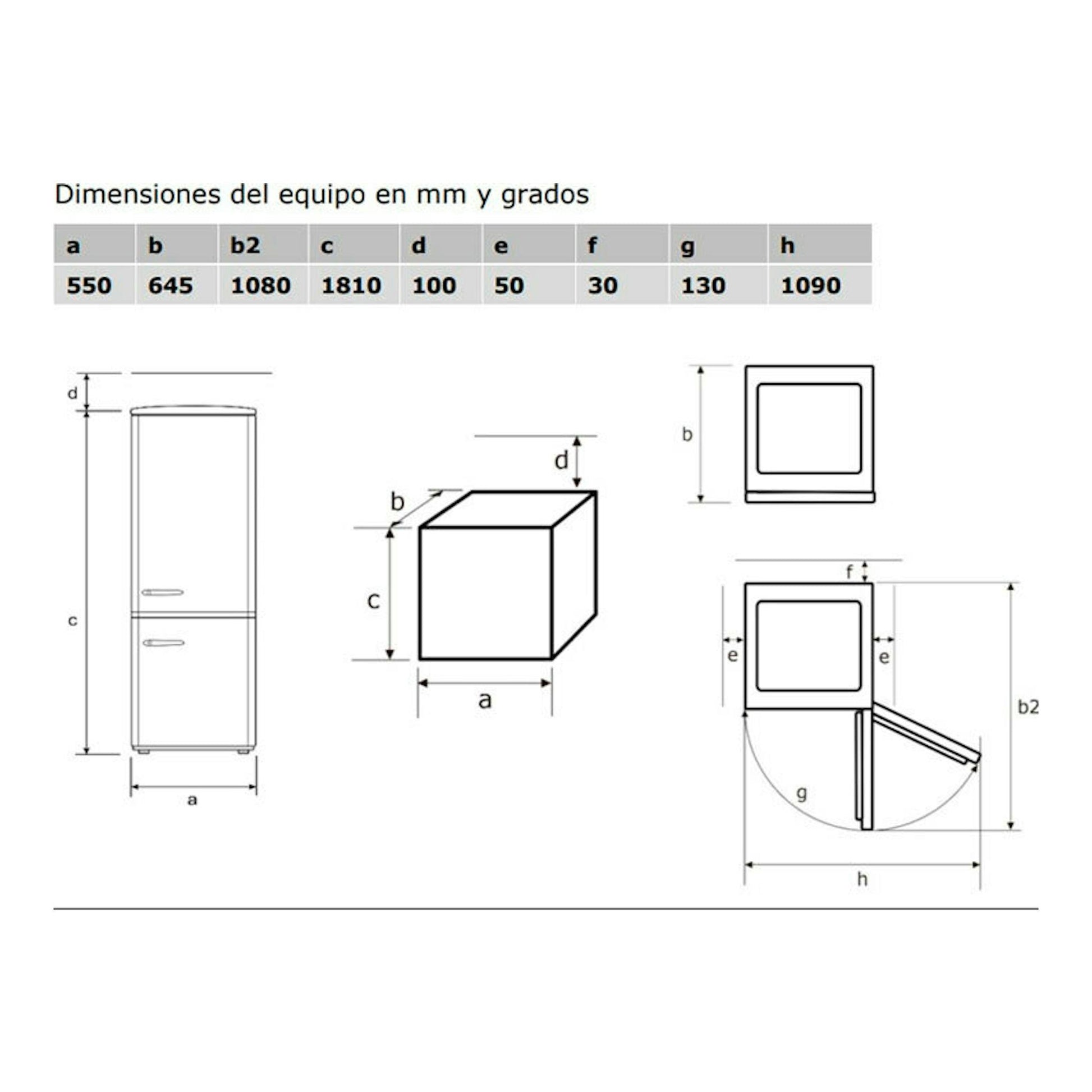 Esquema técnico del frigorífico combi Exquisit RKGC250-70-H-160E negro mate, con vistas y medidas.