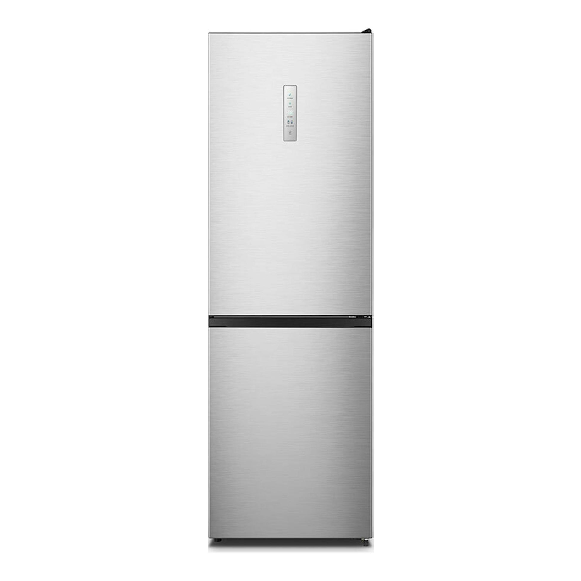 Frigorífico combi Hisense RB390N4CCD en acero inoxidable, vista frontal.