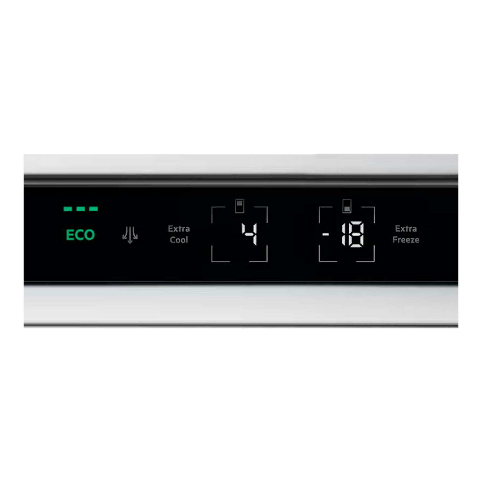AEG OSC7G181ES, panel táctil negro de frigorífico combi integrable con ECO, 4 °C y -18 °C.