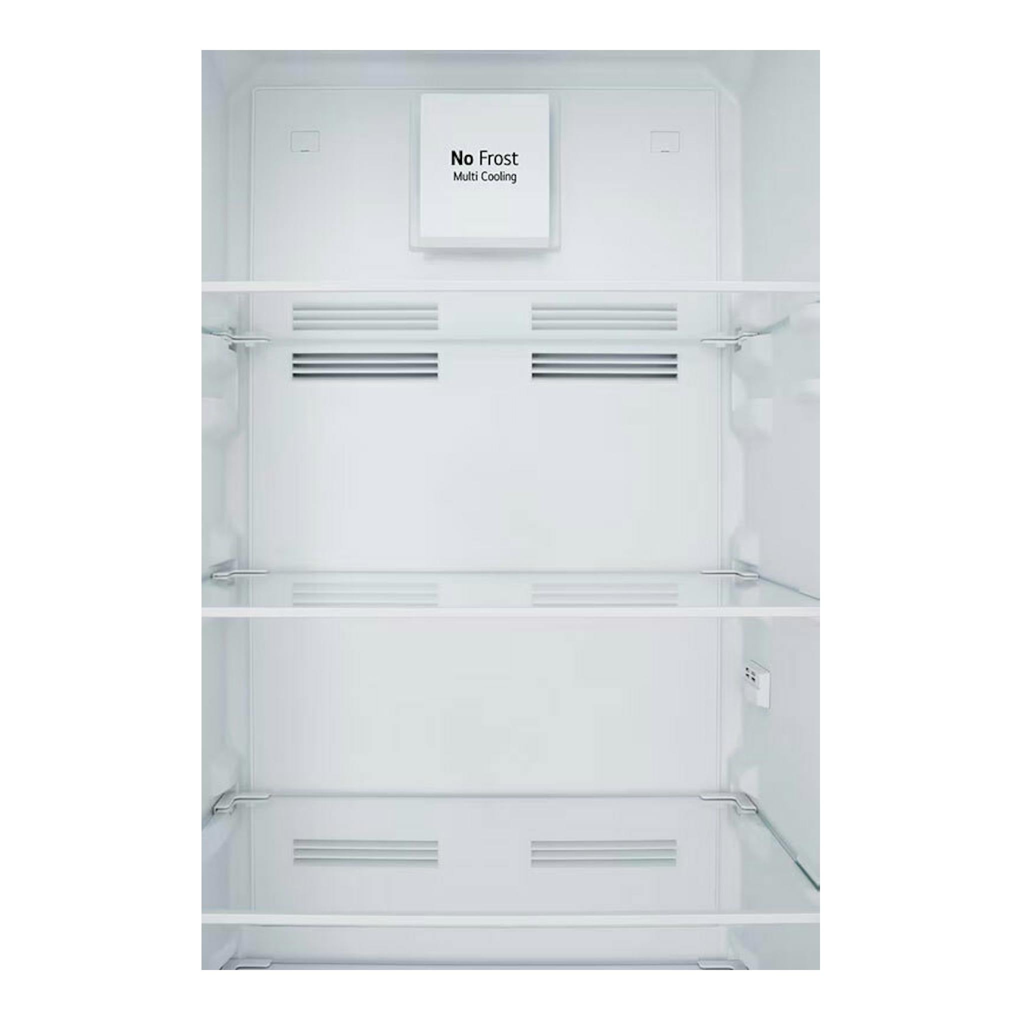 Interior de frigorífico integrable LG GTFN256SER, blanco, con baldas de vidrio y panel No Frost.