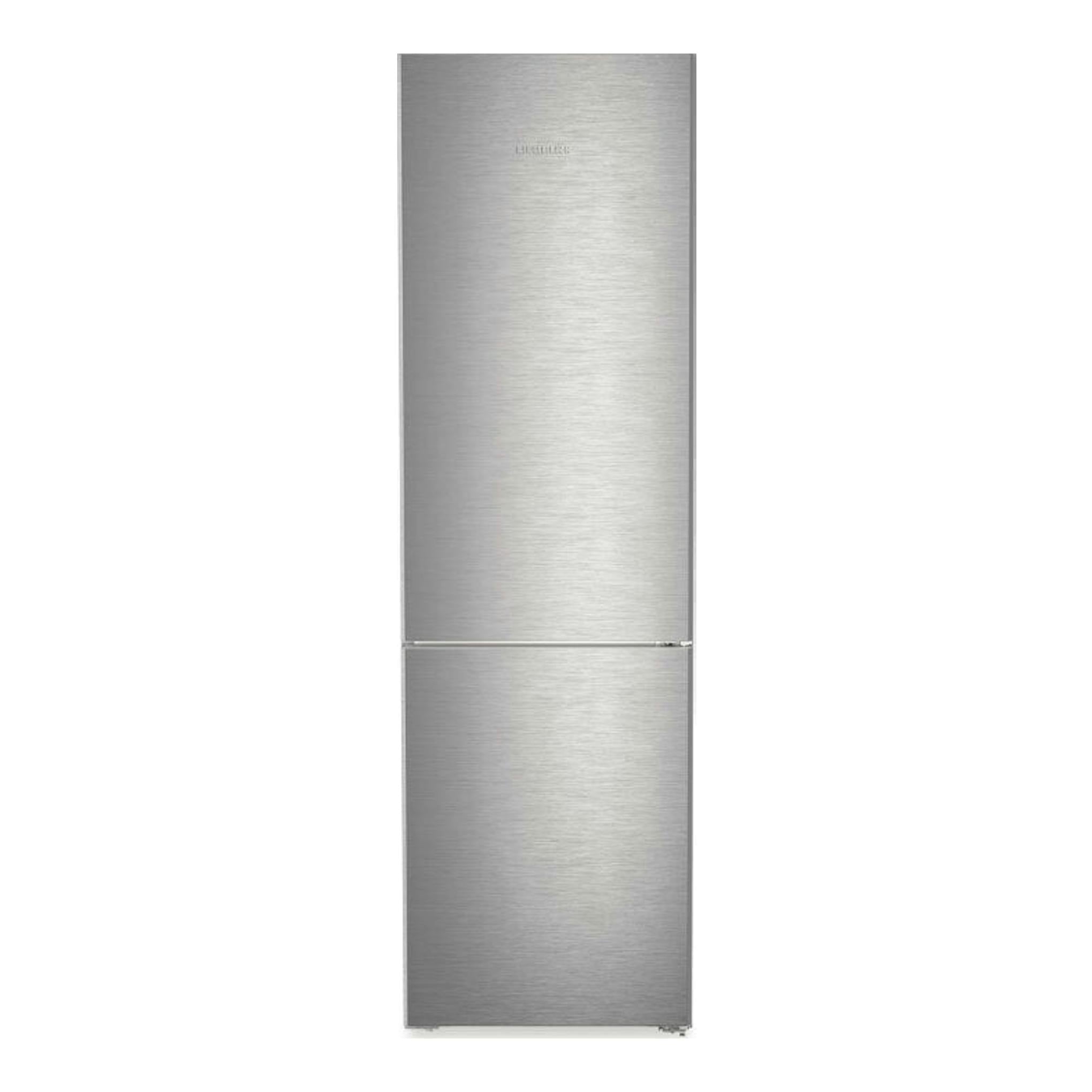 Frigorífico combi Liebherr CNsdb 5723 001 22 en inox, vista frontal, dos puertas y acabado metálico.