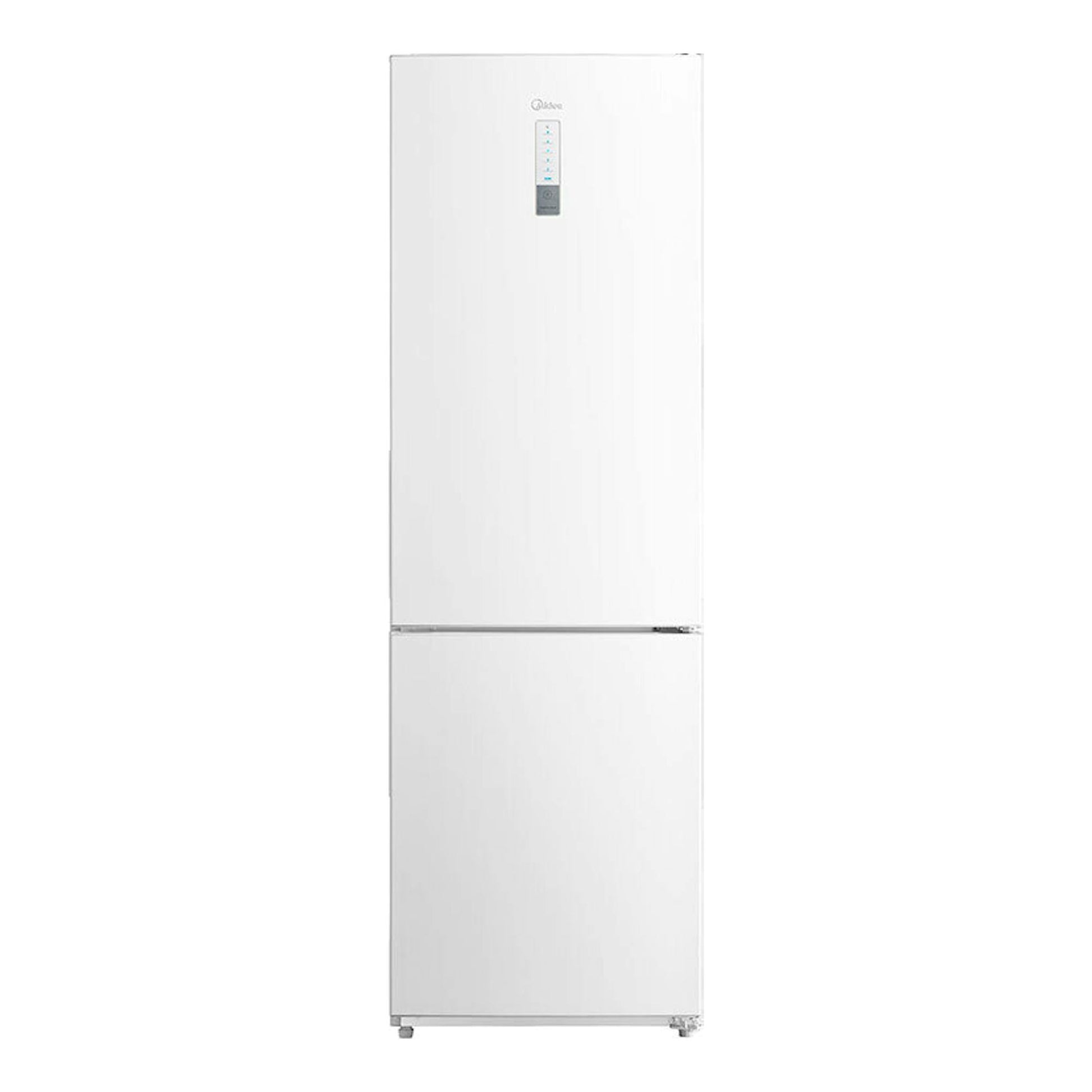 Frigorífico combi Midea MDRB424FGD01OE blanco, vista frontal de dos puertas.