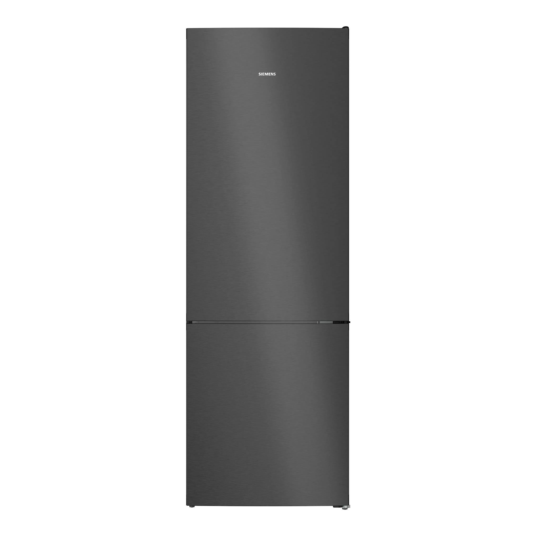 Frigorífico combi Siemens KG49NVXCG, vista frontal, acero negro.