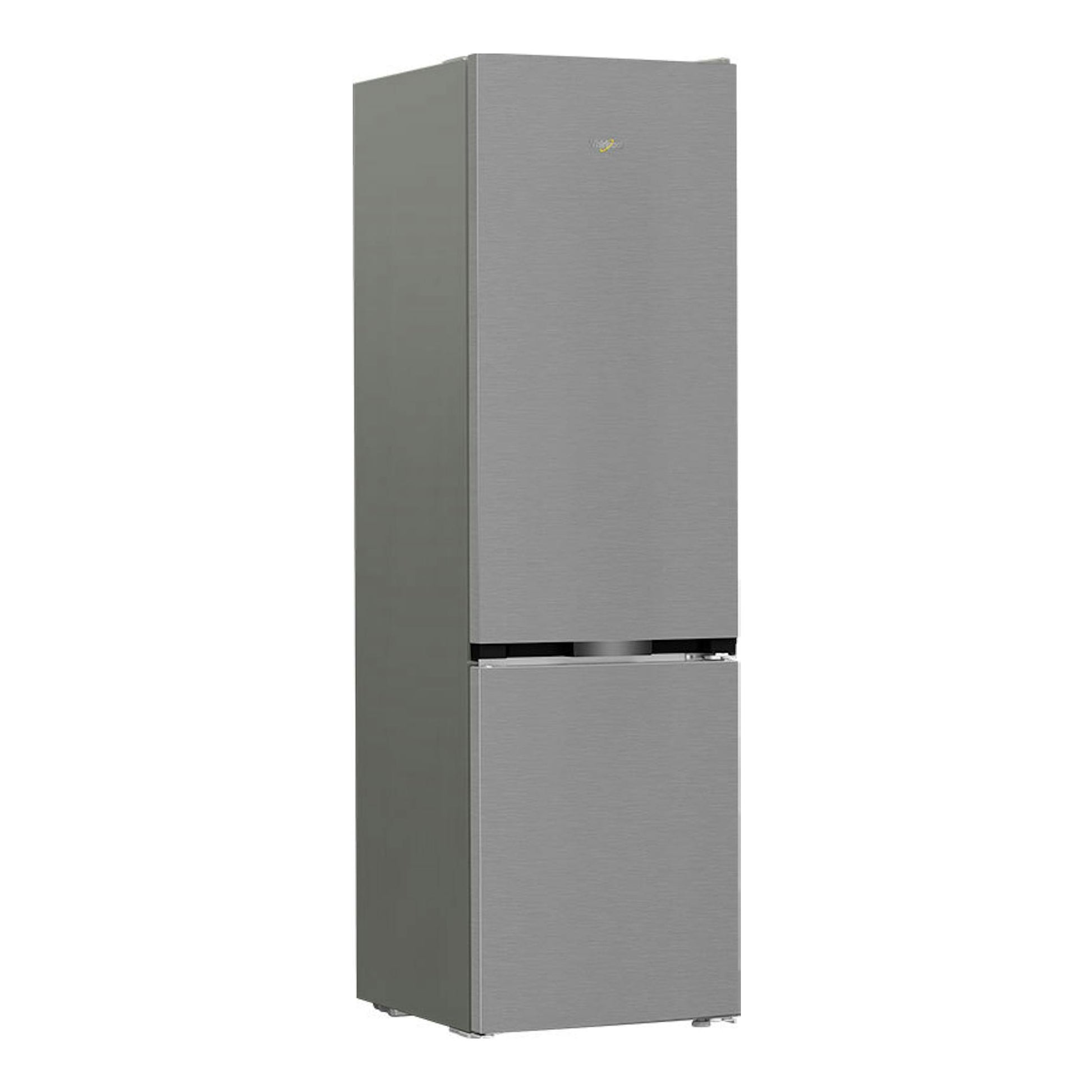 Frigorífico combi Whirlpool WHK 22412 X5EE inox, vista frontal con ligero ángulo lateral.