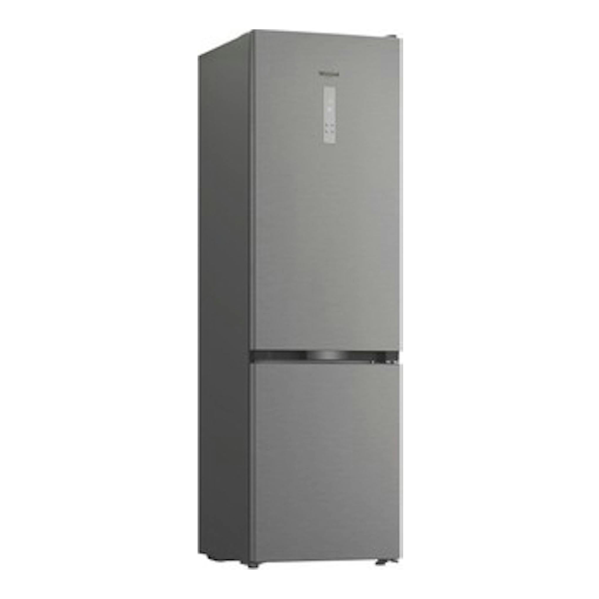 Frigorífico combi Whirlpool WHK 26412 X5EE1 gris, vista frontal en tres cuartos.
