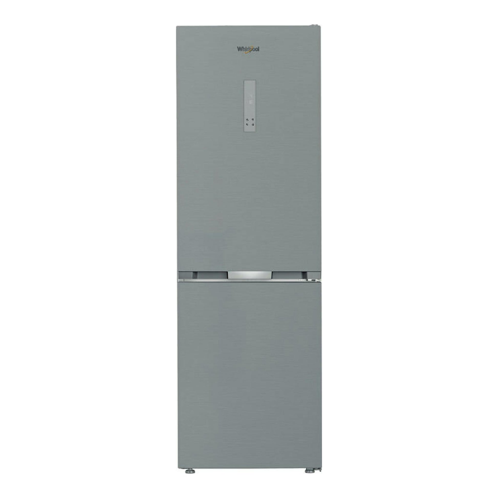 Frigorífico combi Whirlpool WHK26362XP5E en acero inoxidable perla, vista frontal.