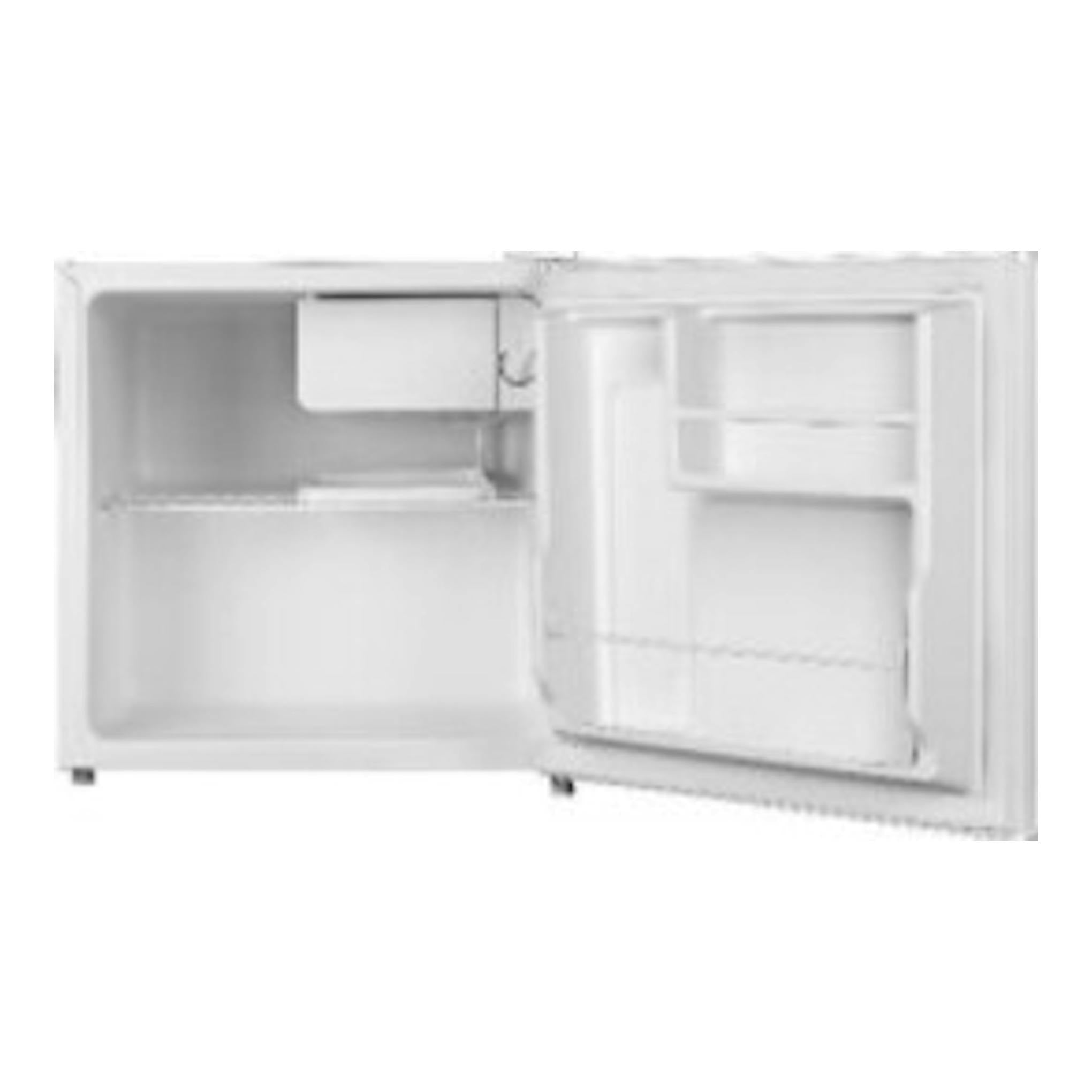 Frigorífico Midea MDRD86FGE01 blanco, vista frontal con la puerta abierta, interior visible.