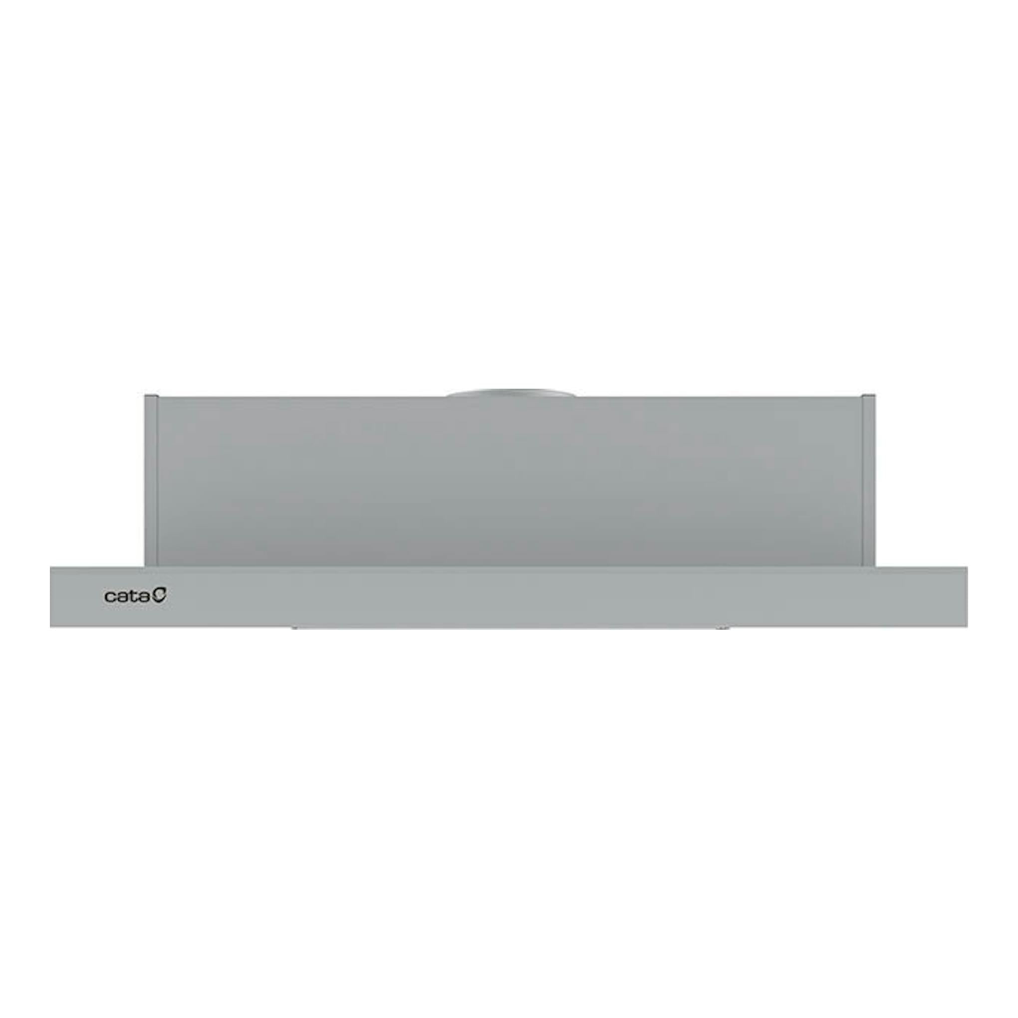 Campana extractora Cata TF5260X/G Inox, vista frontal, acabado gris acero inoxidable, con logo Cata.