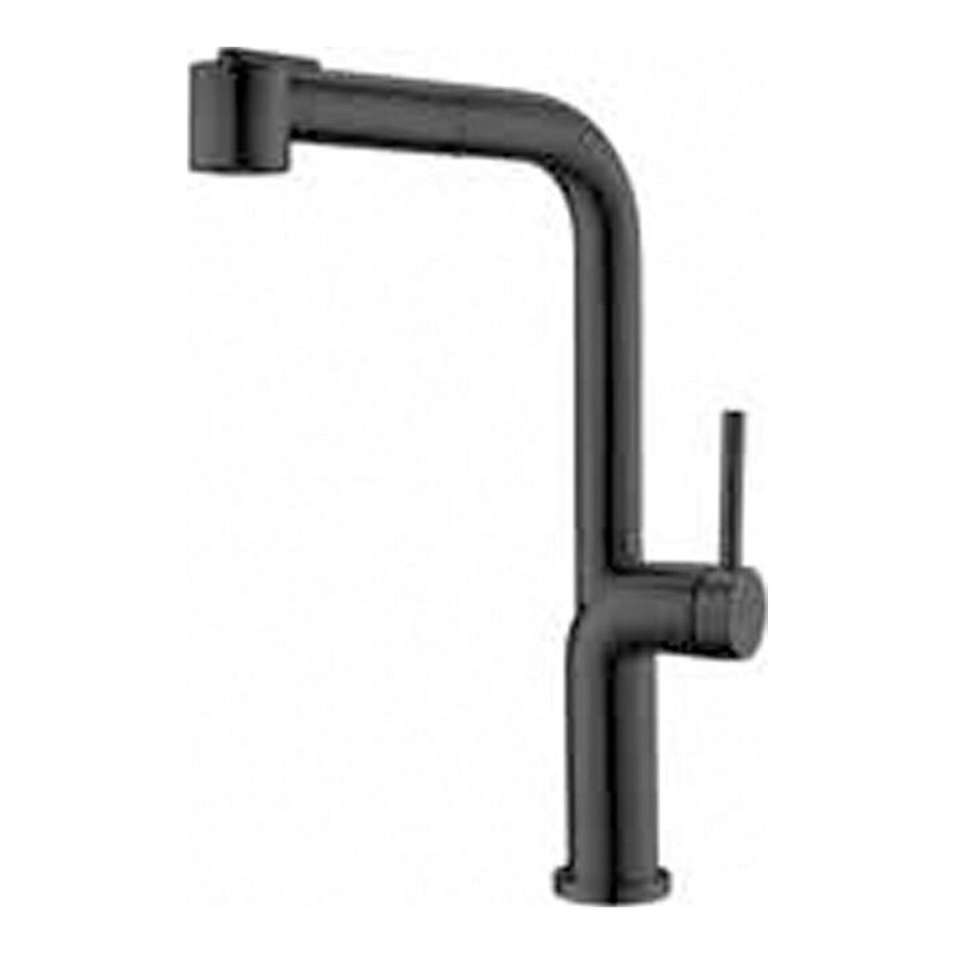 Grifo Cata BSE Inox negro, vista lateral sobre fondo blanco.