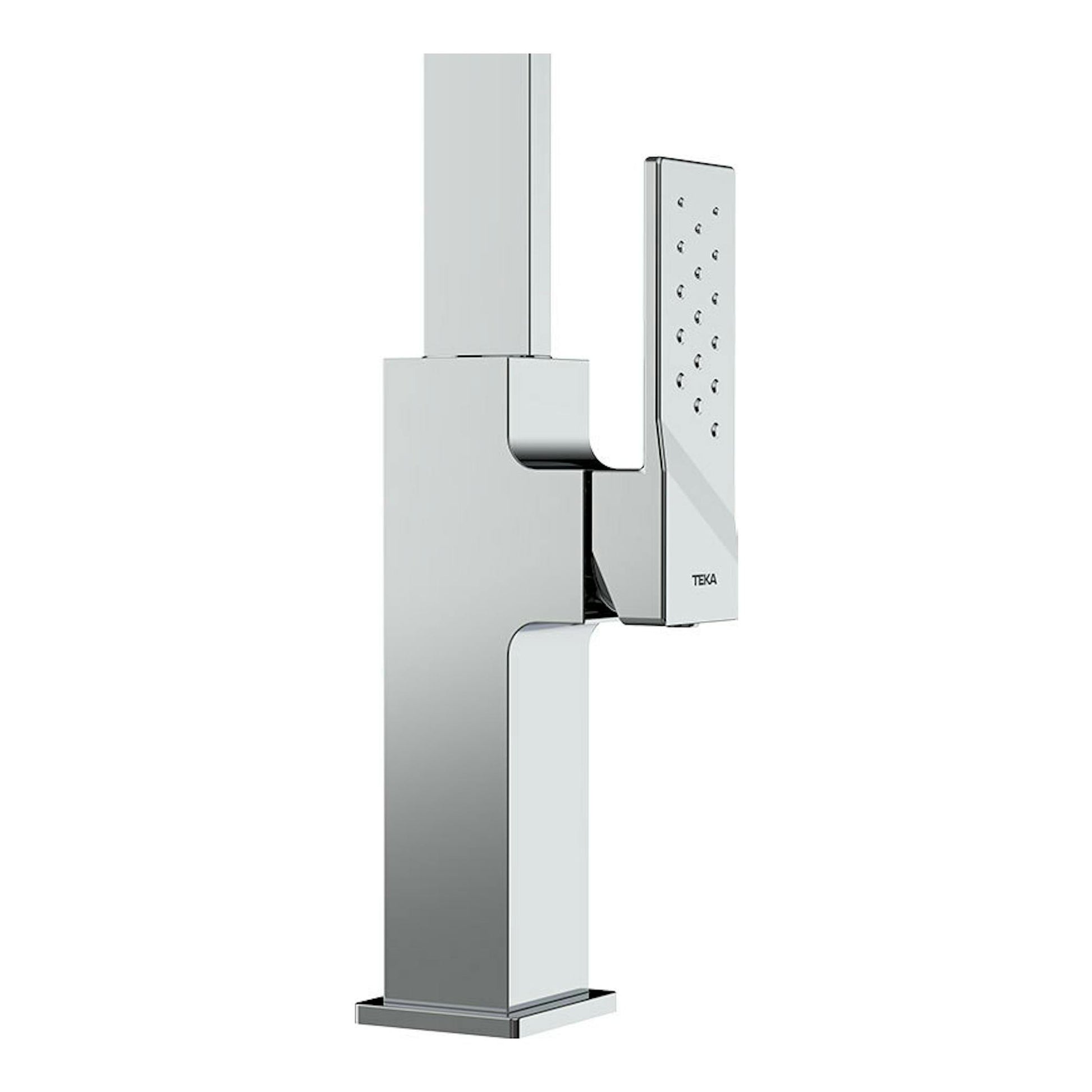 Grifo de cocina Teka Brooklyn BKY915 cromado, vista frontal en primer plano.