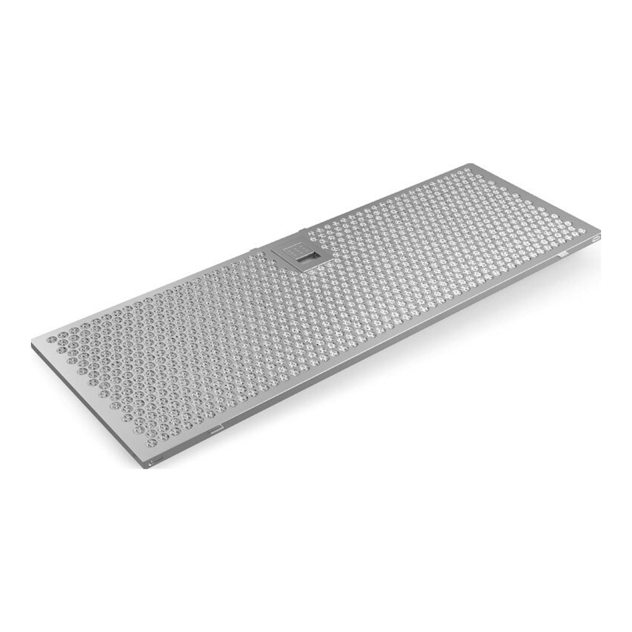 Grupo filtrante Balay 3BF387EX inox, vista en perspectiva superior, panel rectangular perforado.