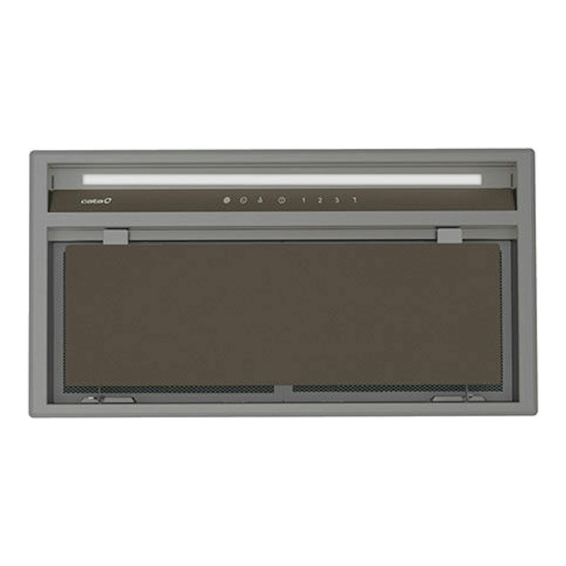 Grupo filtrante Cata GCX 53 gris, vista frontal, con panel y rejilla metálica.