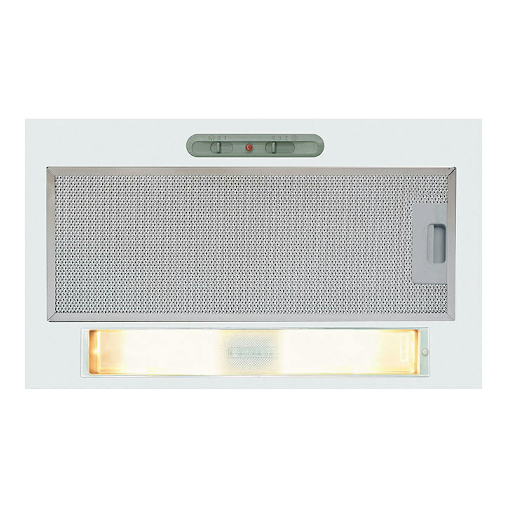Grupo filtrante Cata GK4500WH blanco, vista frontal, con rejilla metálica, controles superiores y luz inferior.