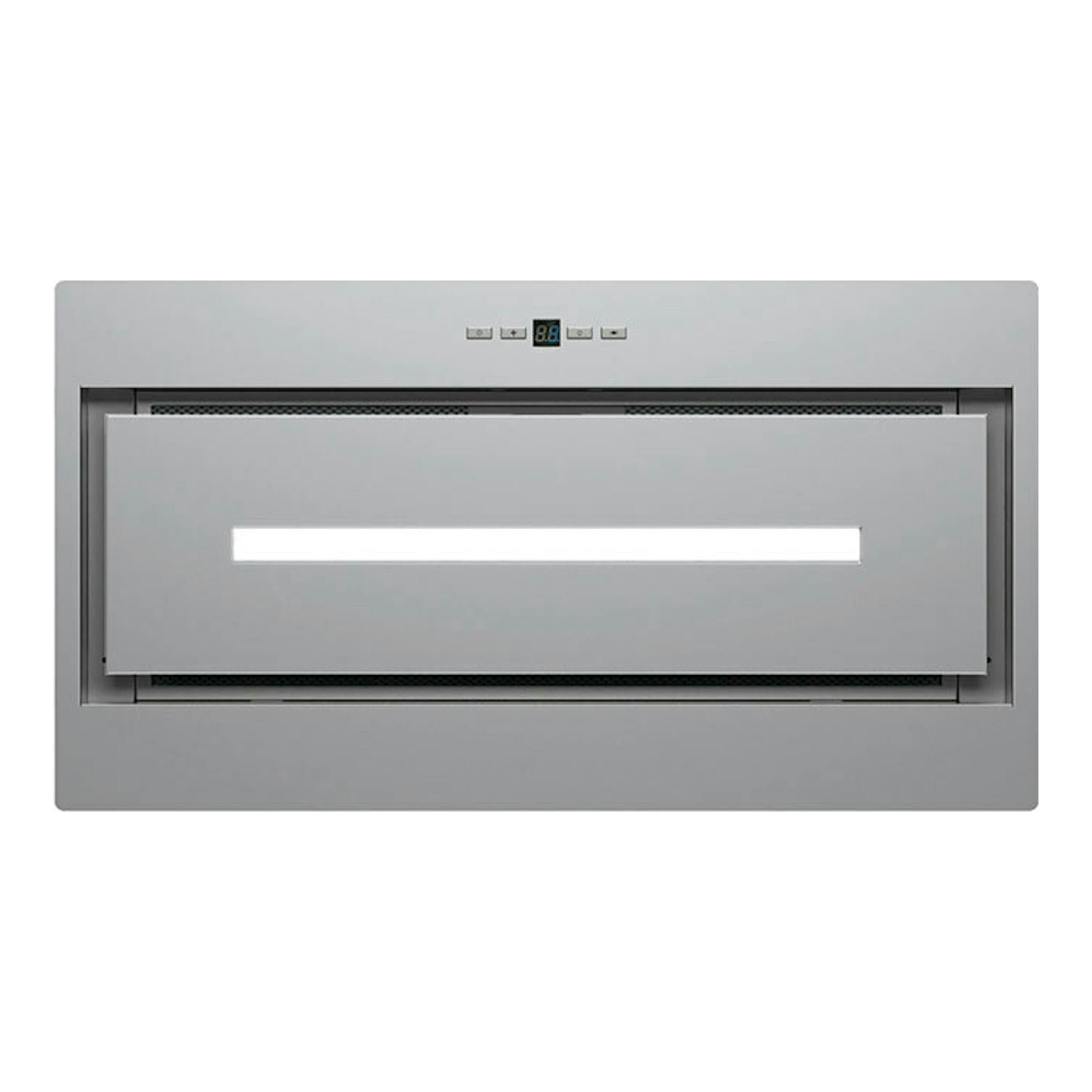 Grupo filtrante Cata GPL52X inox, vista frontal, panel rectangular plateado.