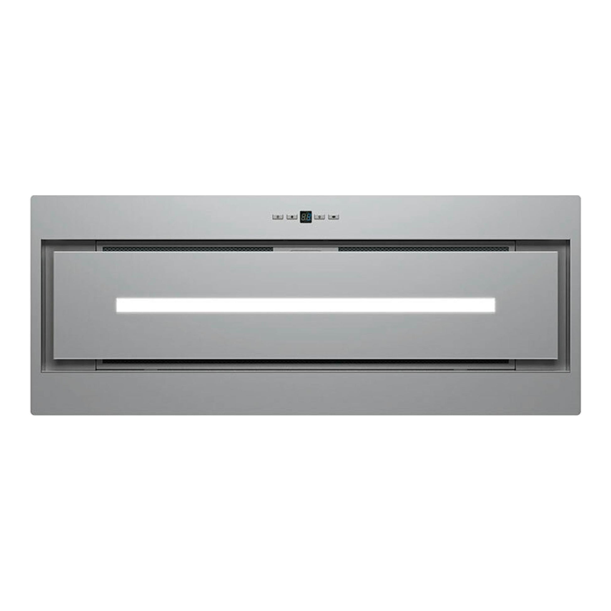 Grupo filtrante Cata GPL75X inox, vista frontal de campana extractora rectangular en acero inoxidable.